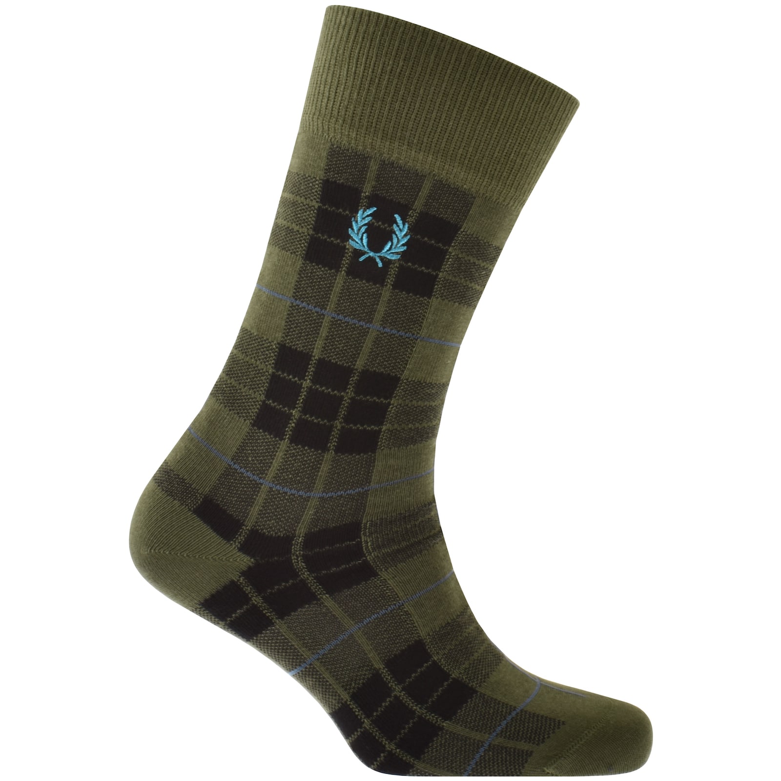 Fred Perry Tartan Socks Night Green