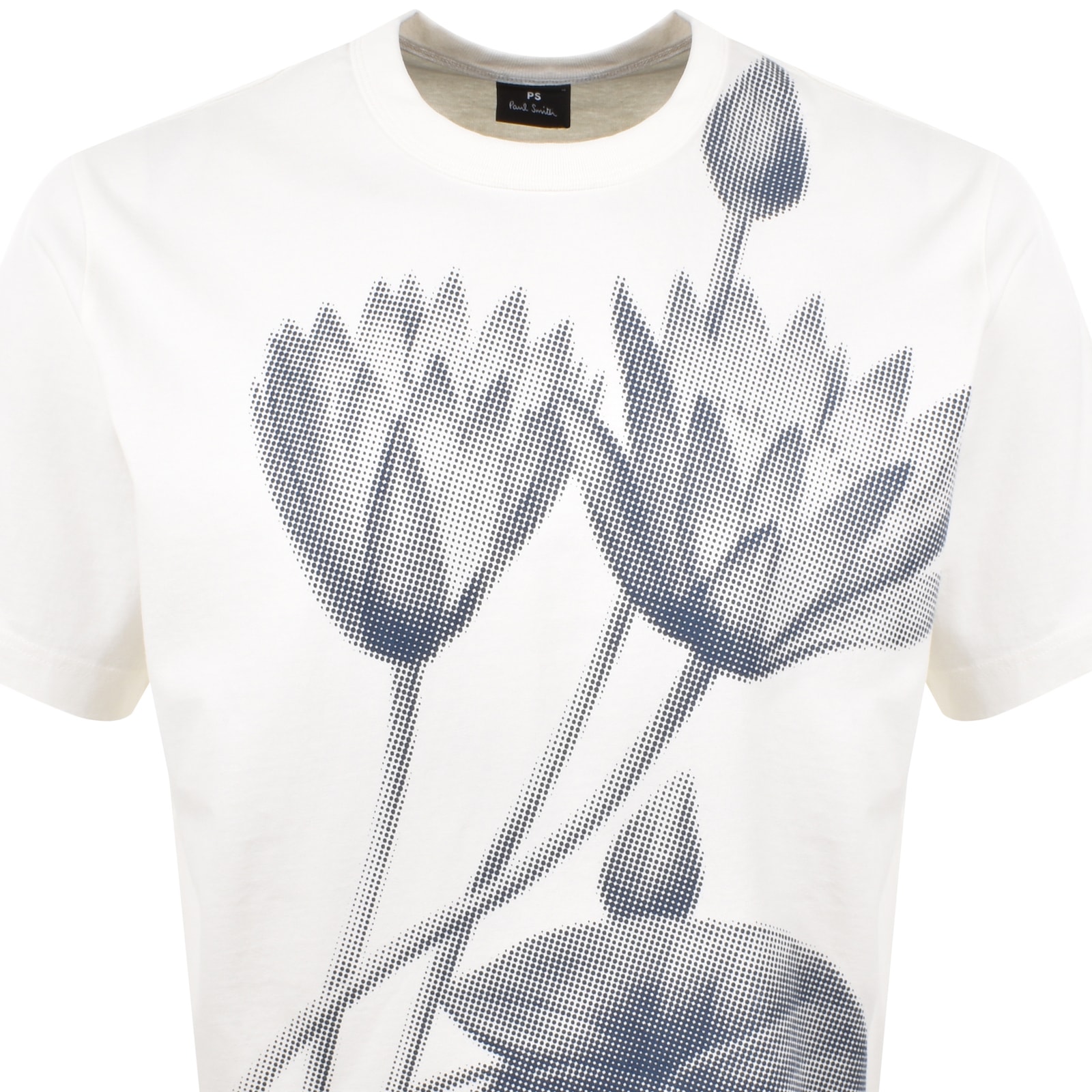 Paul Smith Half Tone Floral Print T-shirt In Ecru In Cream
