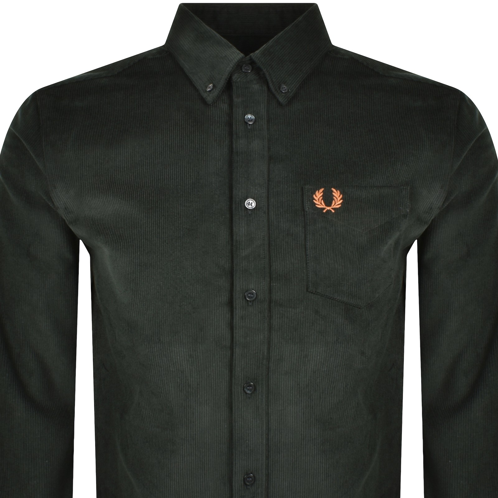 FRED PERRY FRED PERRY LONG SLEEVE CORDUROY SHIRT GREEN