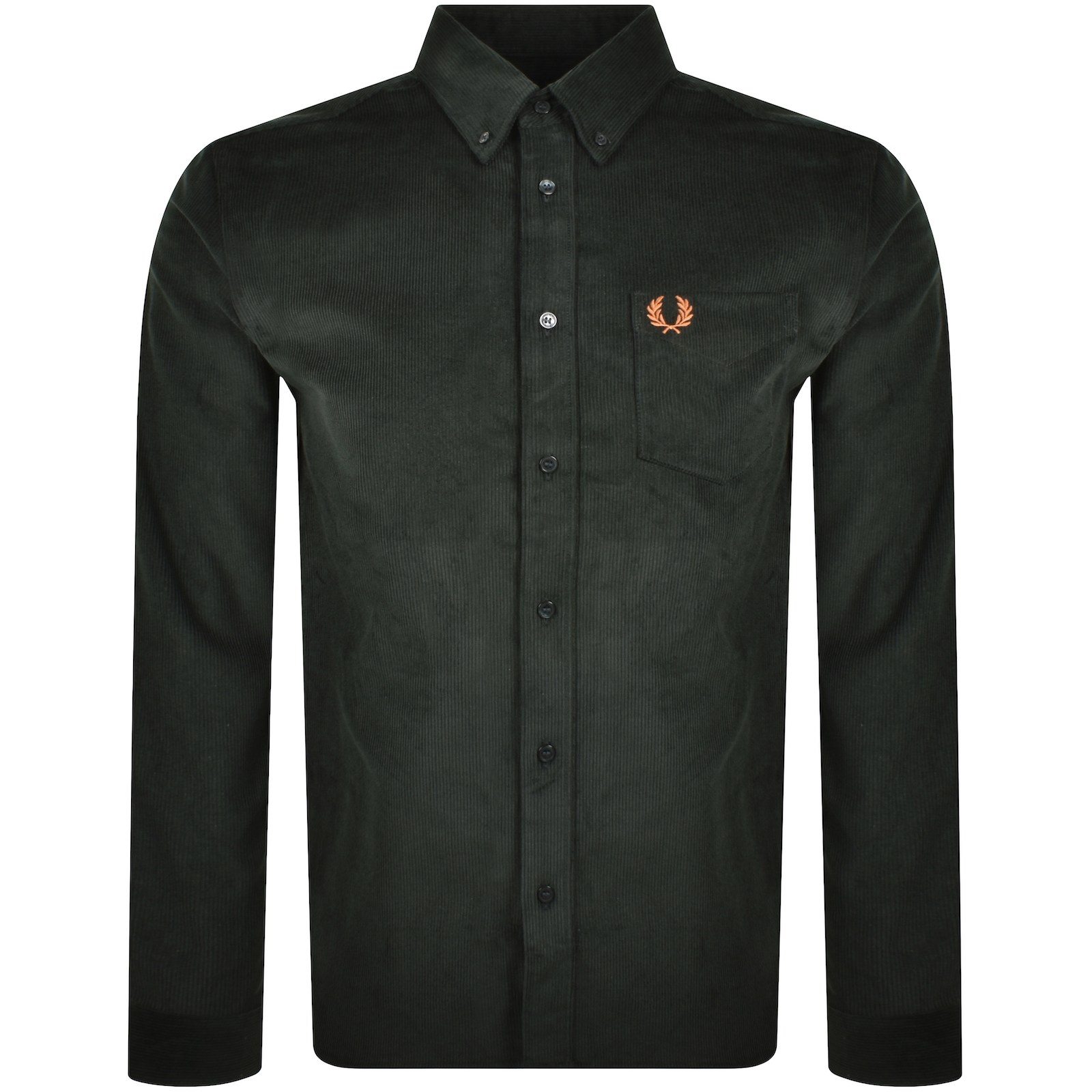 FRED PERRY FRED PERRY LONG SLEEVE CORDUROY SHIRT GREEN