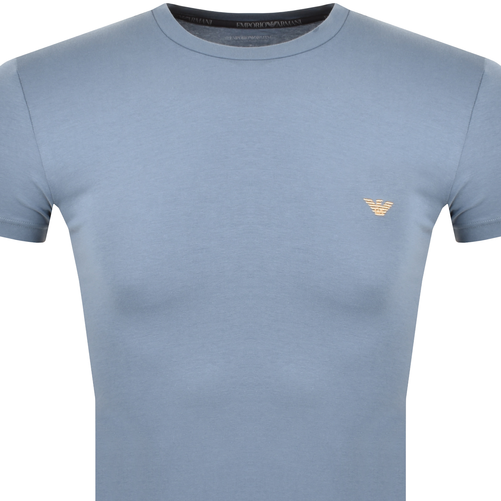 Armani Collezioni Emporio Armani Short Sleeve Logo T Shirt Blue In Blue