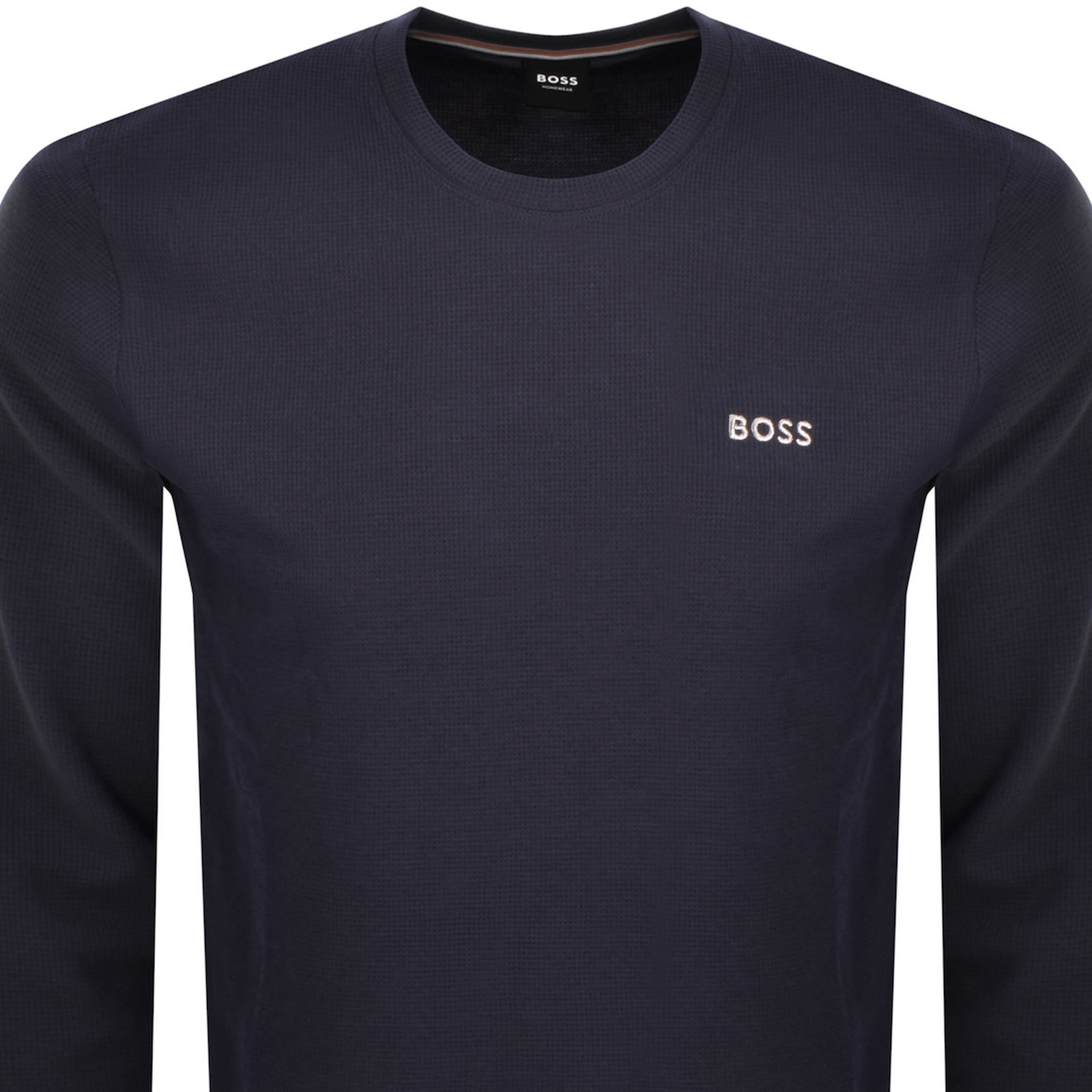 Hugo Boss Boss Waffle T Shirt Navy In Navy