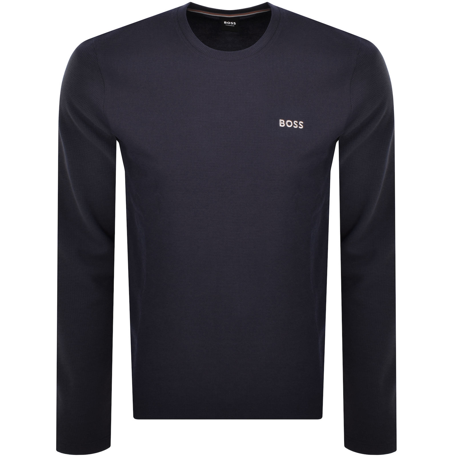 Hugo Boss Boss Waffle T Shirt Navy In Navy