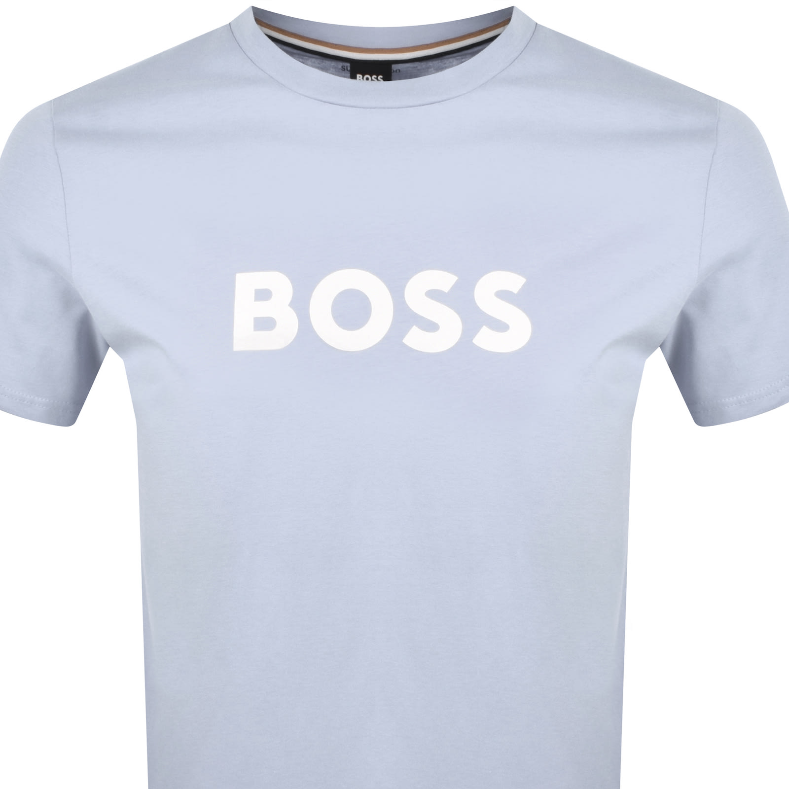 Shop Hugo Boss Boss Logo Beach T Shirt Light Blue