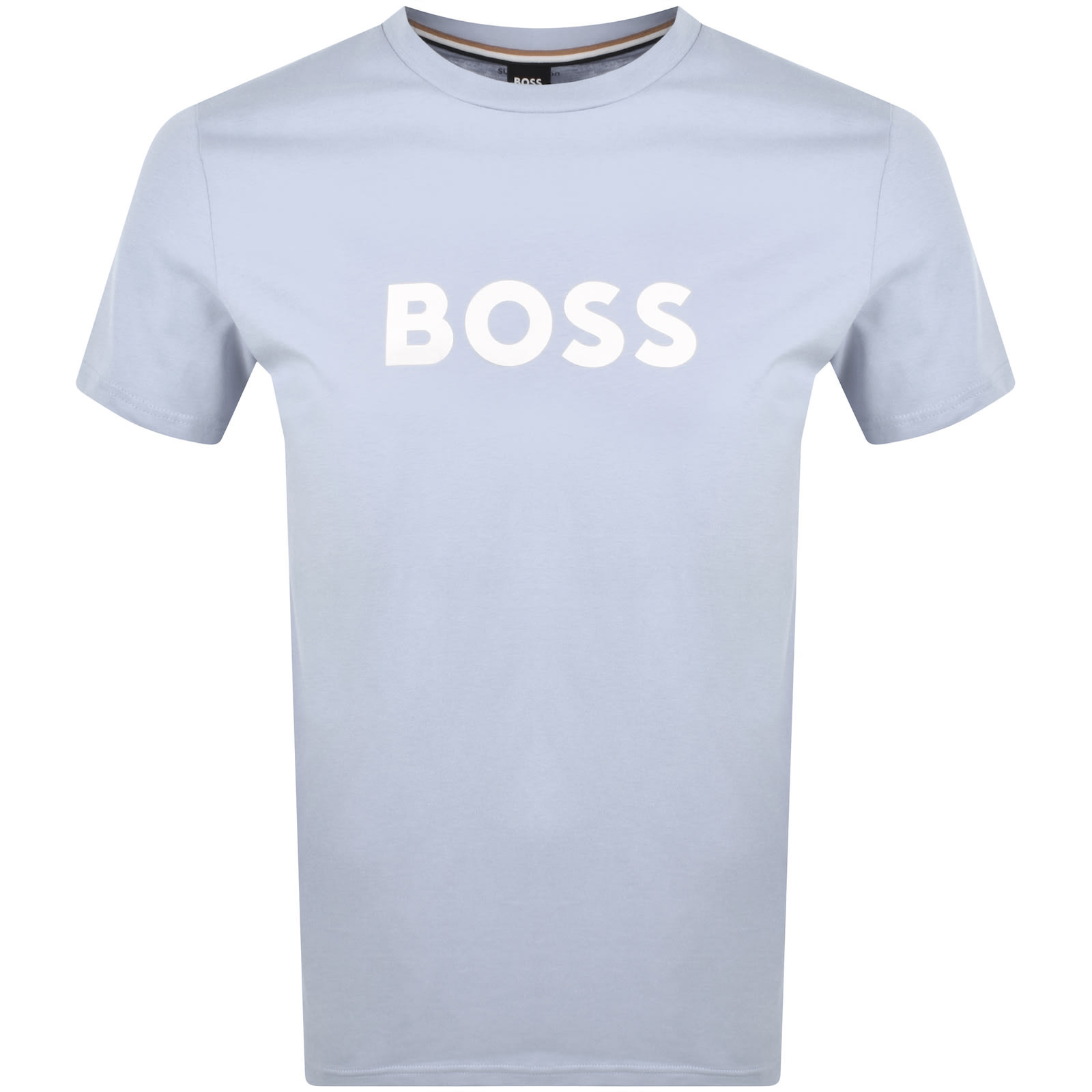 Shop Hugo Boss Boss Logo Beach T Shirt Light Blue