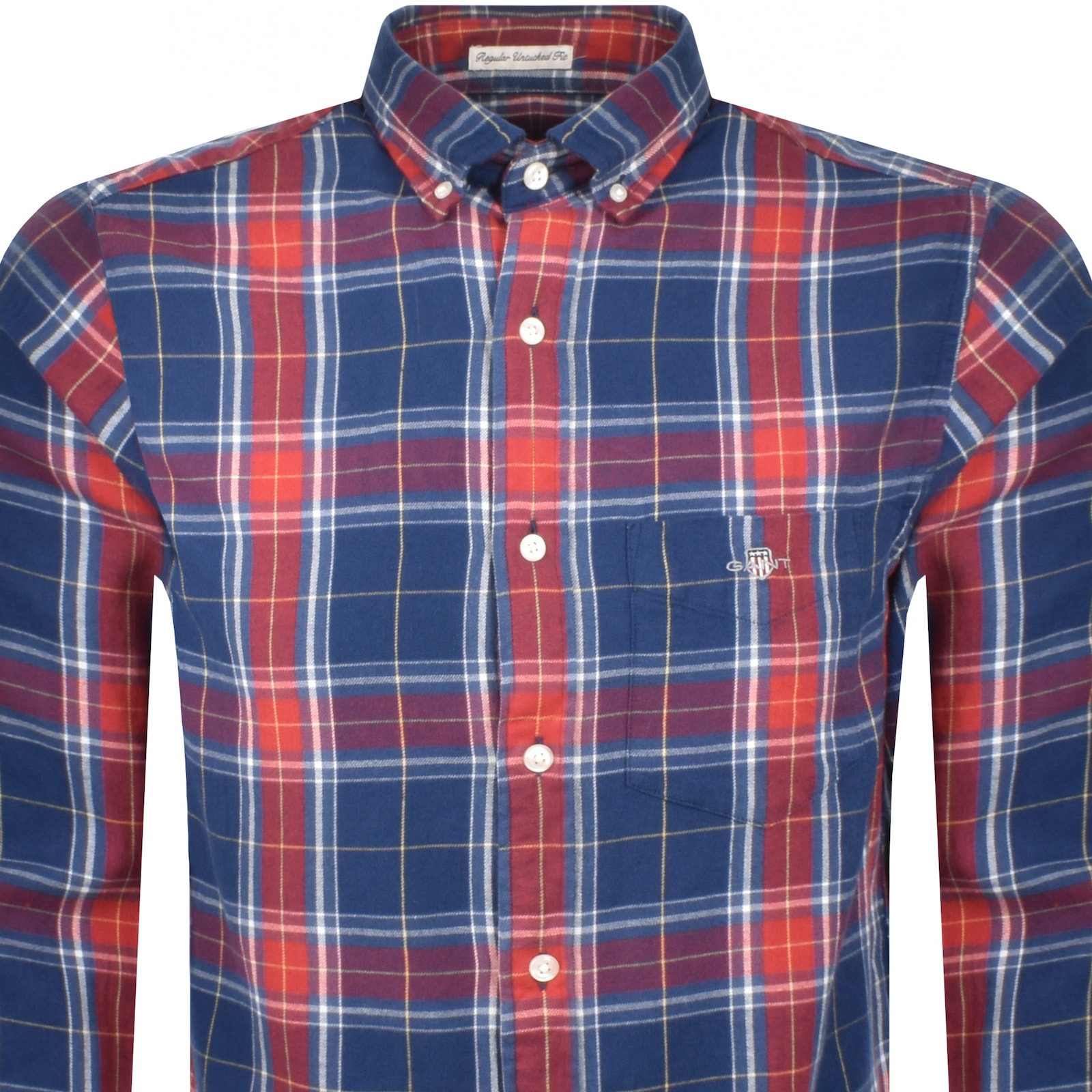 Gant Flannel Check Regular Fit Shirt Blue In Blue