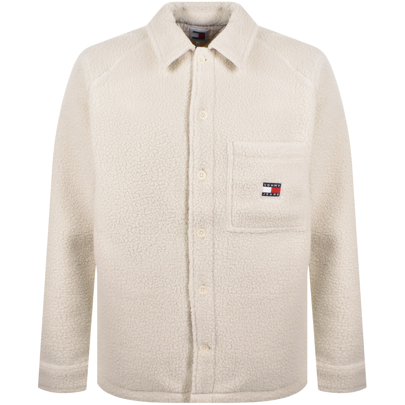 Tommy Jeans Badge Teddy Overshirt White In White