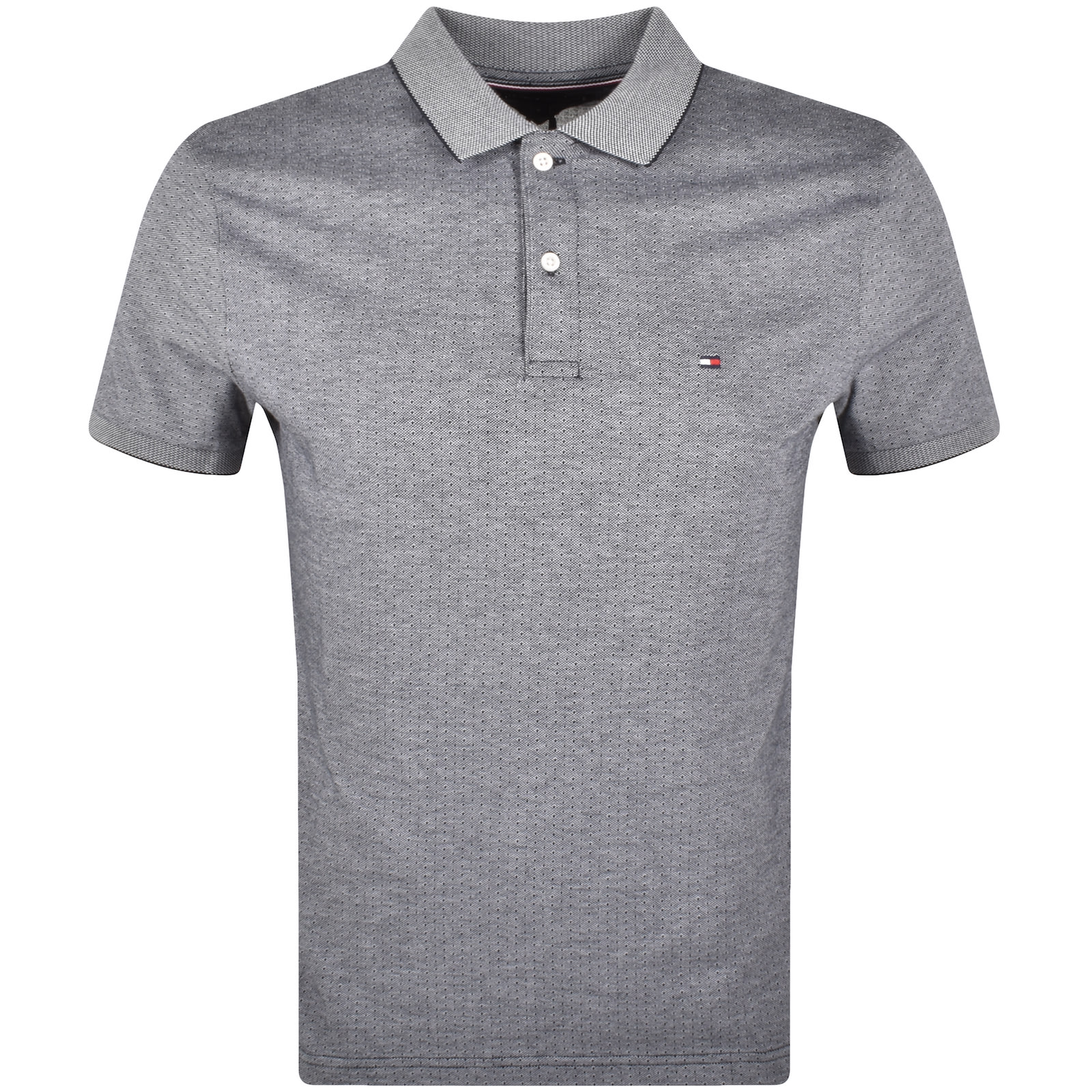 Tommy Hilfiger Jacquard Micropattern Polo Navy In Navy