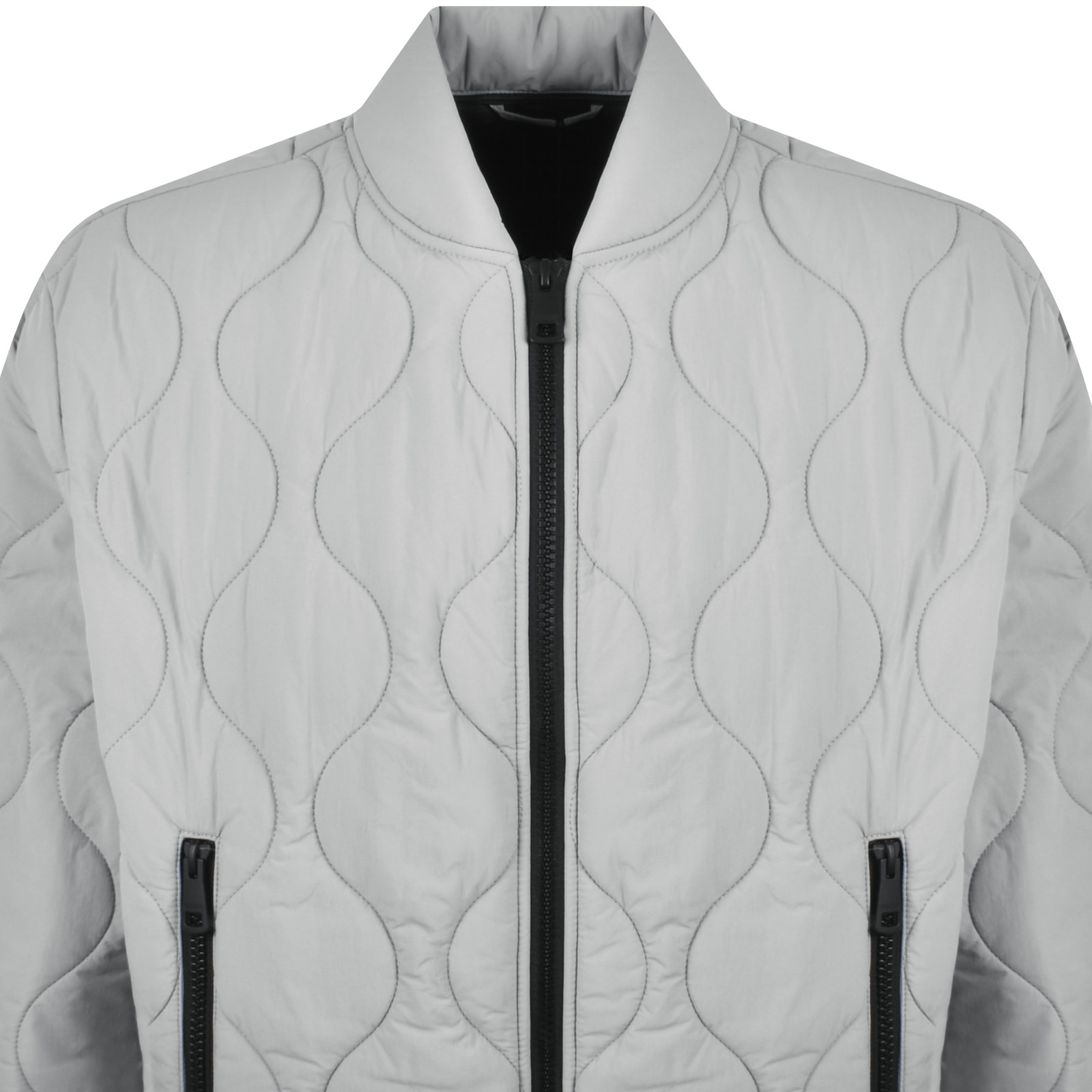 Hugo Blue Boho Slim Fit Quilted Jacket Grey In Grey