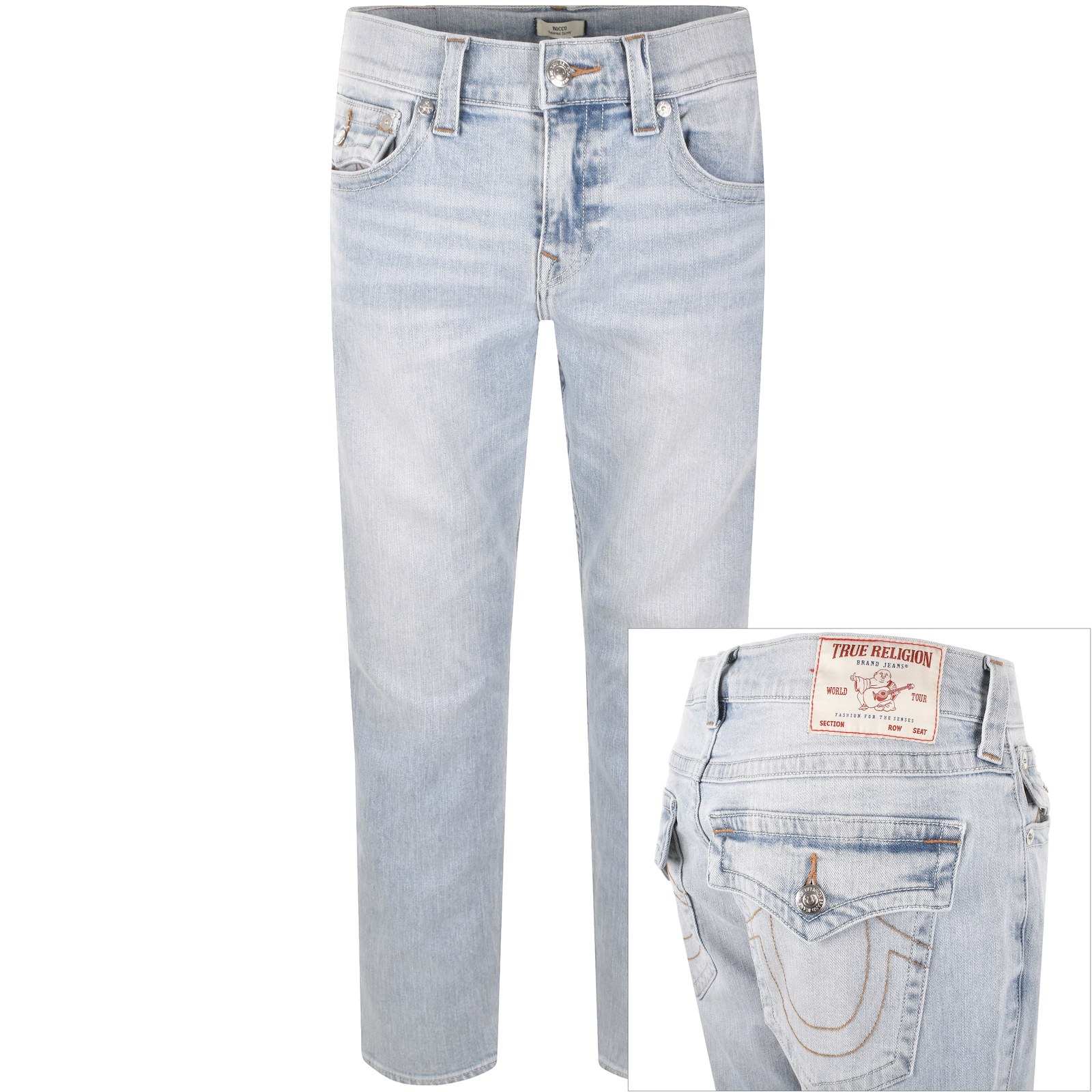 True Religion Rocco Light Wash Skinny Jeans In Blue