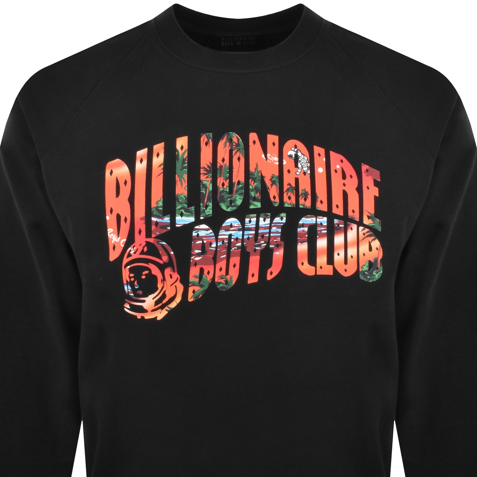 Billionaire Boys Club Tropical Island Fill Arch Logo Crewneck Sweatshirt In Black