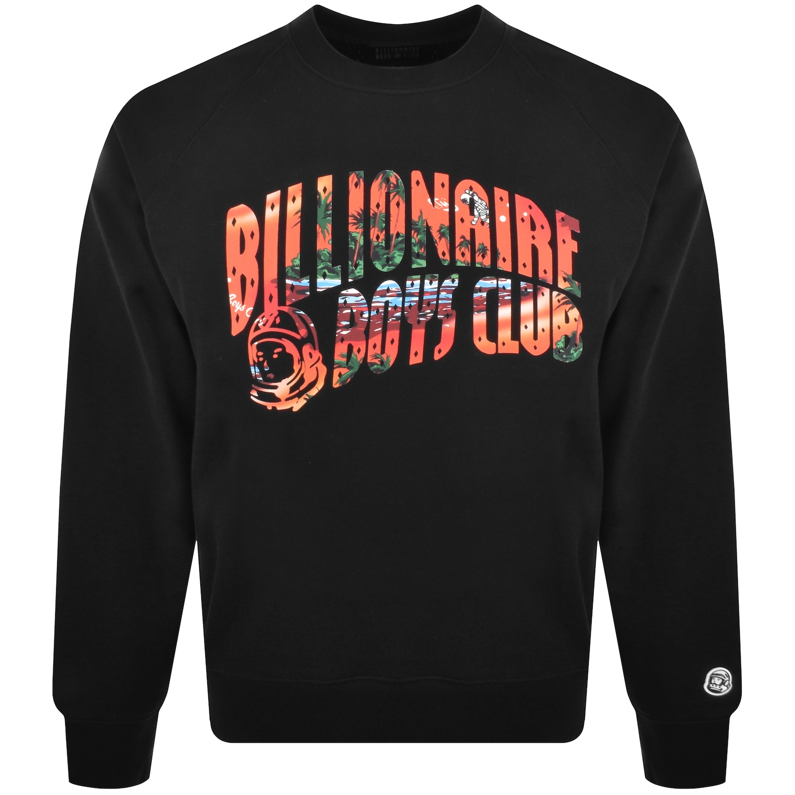 Billionaire Boys Club Tropical Island Fill Arch Logo Crewneck Sweatshirt In Black