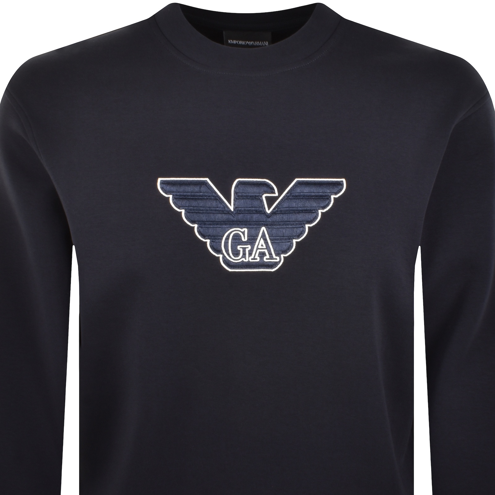 ARMANI COLLEZIONI EMPORIO ARMANI CREW NECK LOGO SWEATSHIRT NAVY