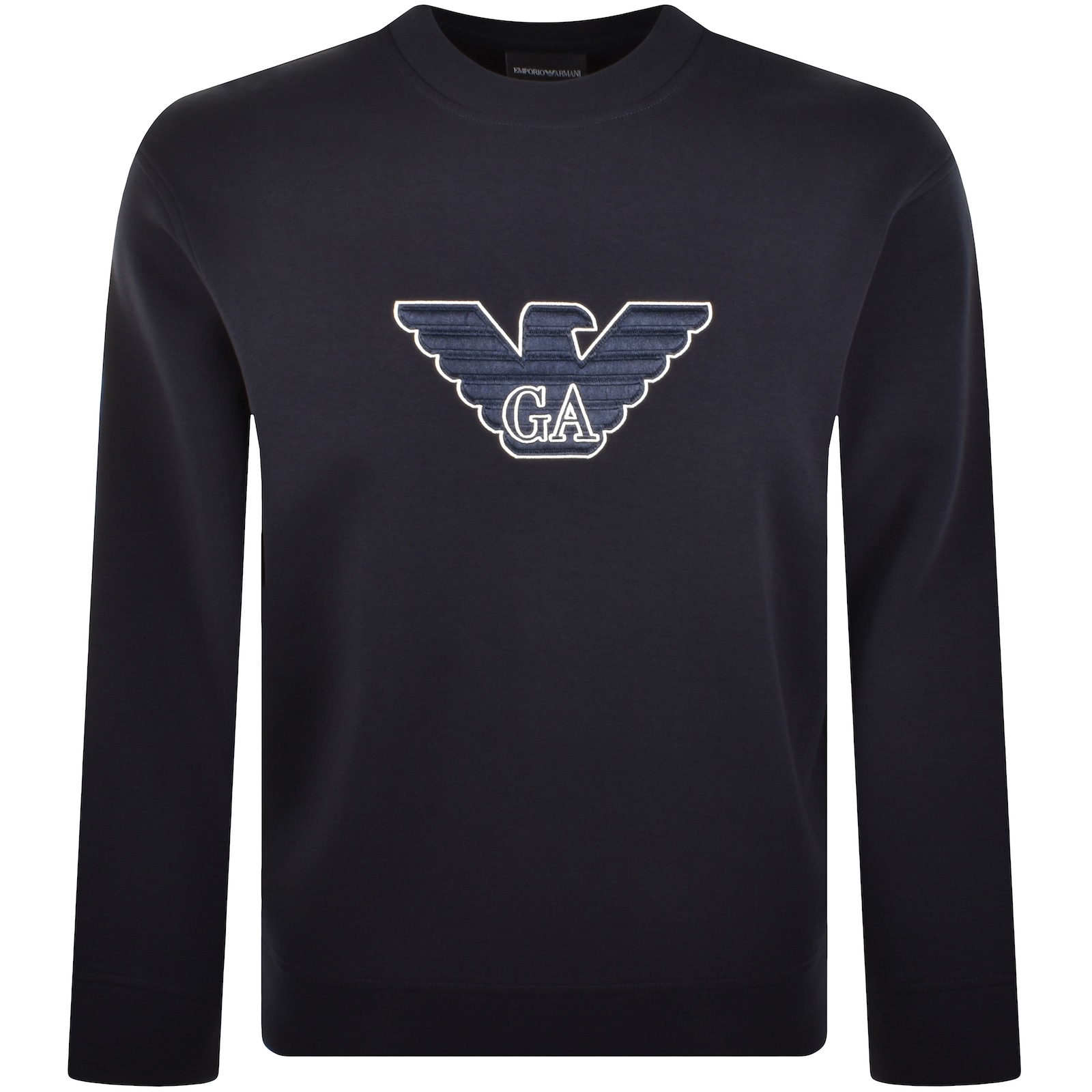 ARMANI COLLEZIONI EMPORIO ARMANI CREW NECK LOGO SWEATSHIRT NAVY