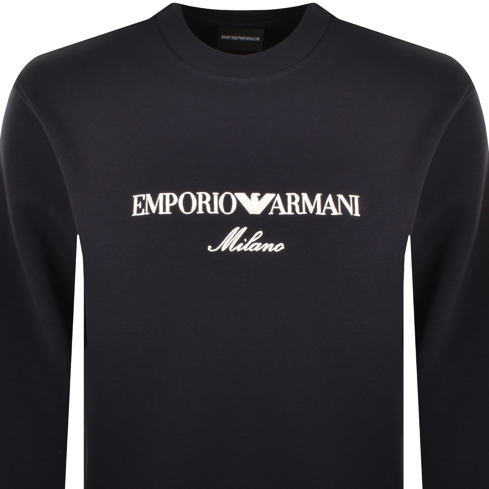 ARMANI COLLEZIONI EMPORIO ARMANI CREW NECK LOGO SWEATSHIRT NAVY