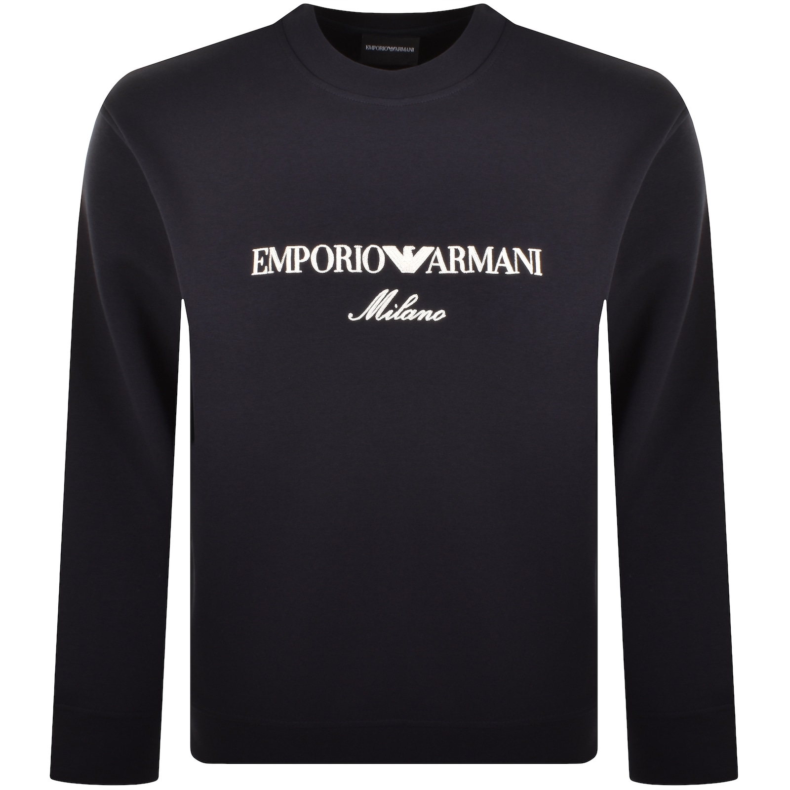 ARMANI COLLEZIONI EMPORIO ARMANI CREW NECK LOGO SWEATSHIRT NAVY
