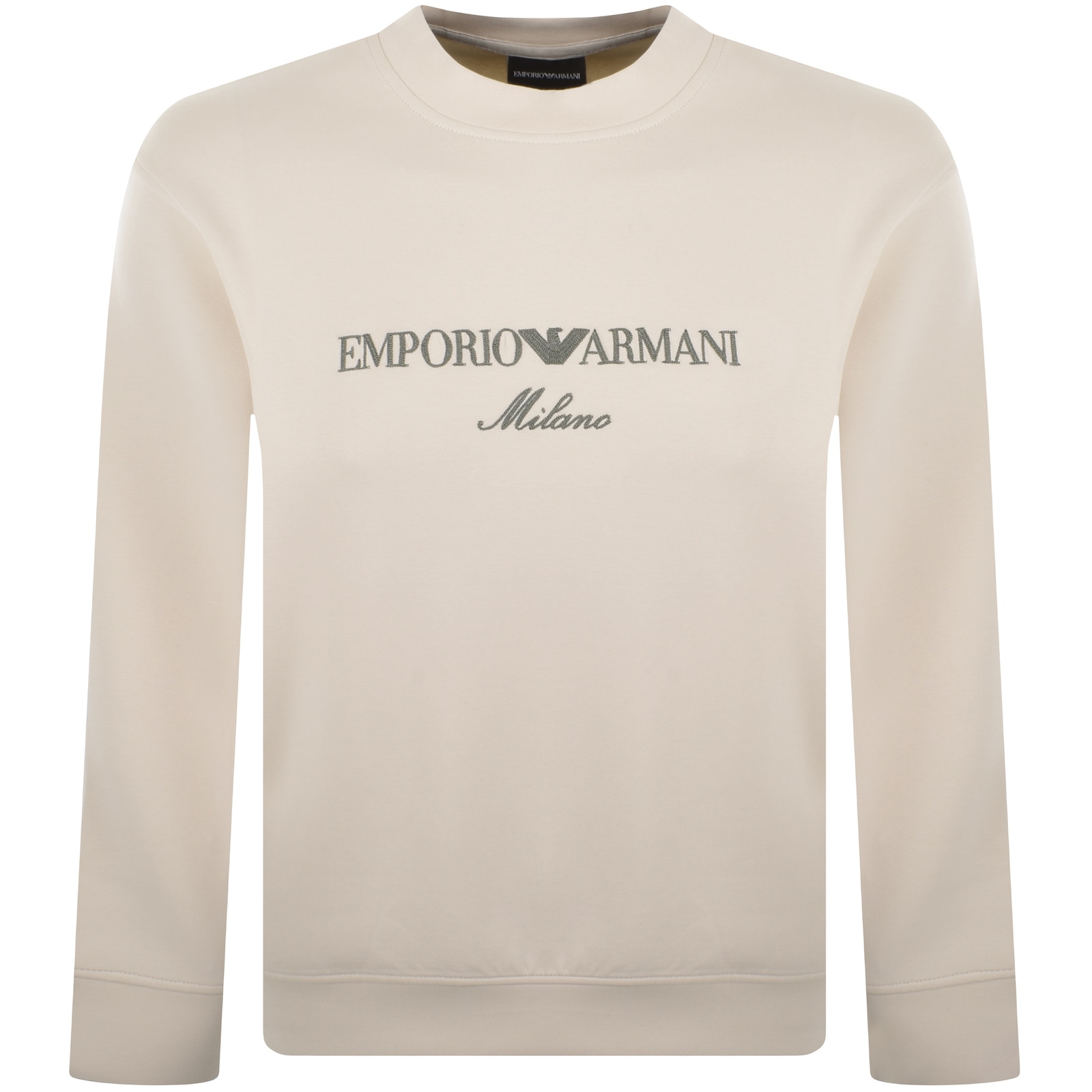 Armani Collezioni Emporio Armani Crew Neck Logo Sweatshirt Cream In Cream