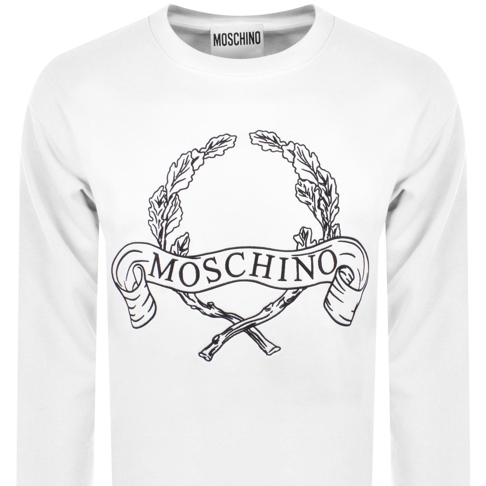 Moschino Laurel Crown Sweatshirt White In White