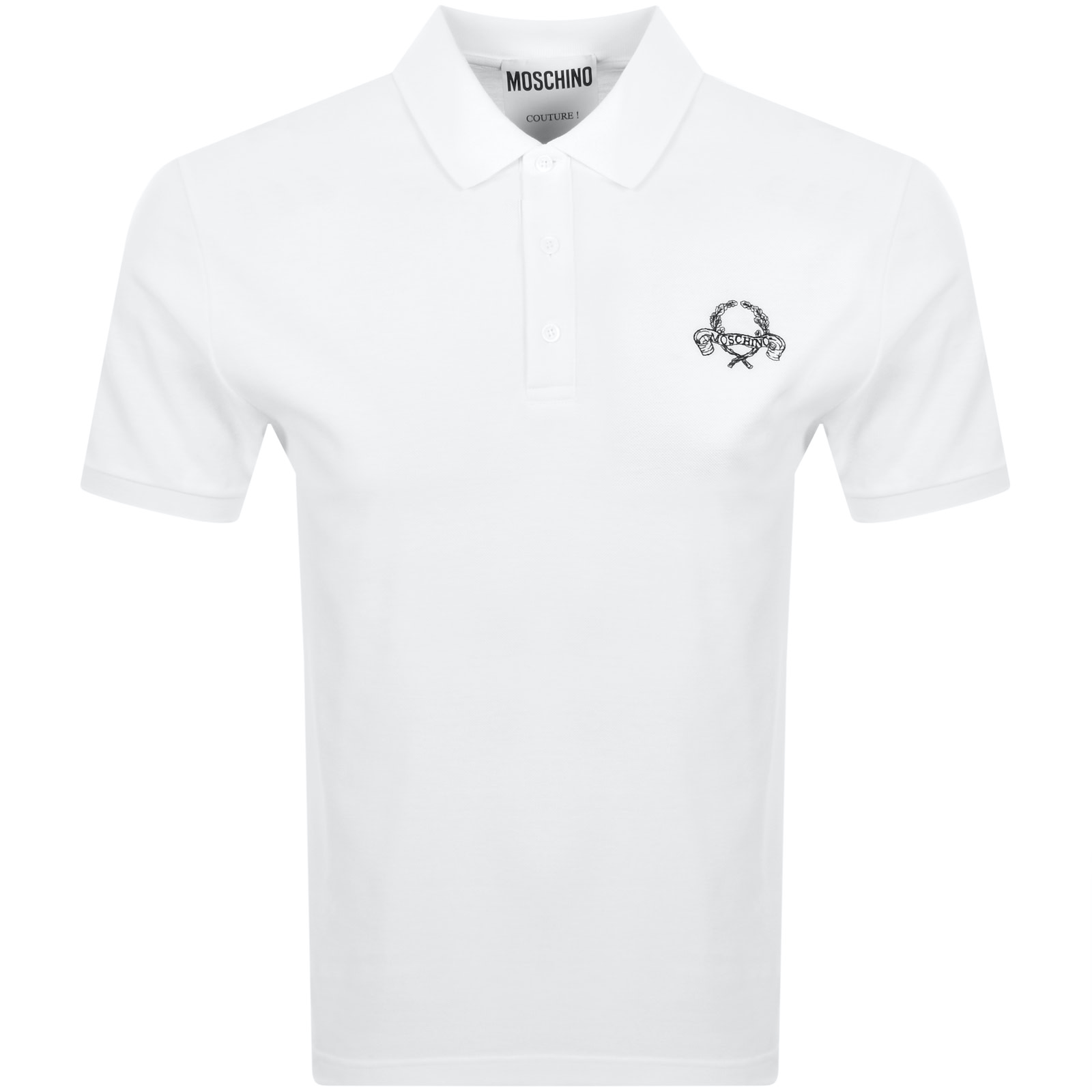 Moschino Laurel Crown Polo T Shirt White In White