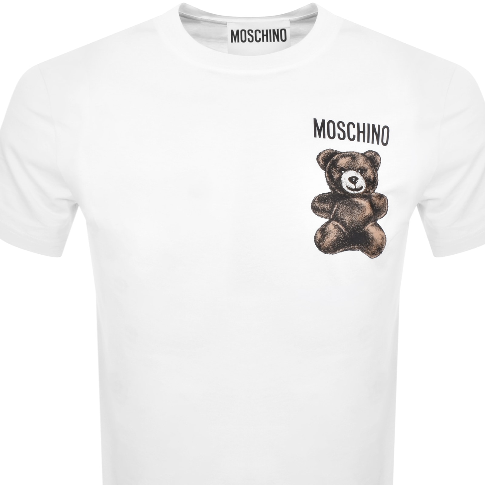 Moschino Bear Logo T Shirt White In White