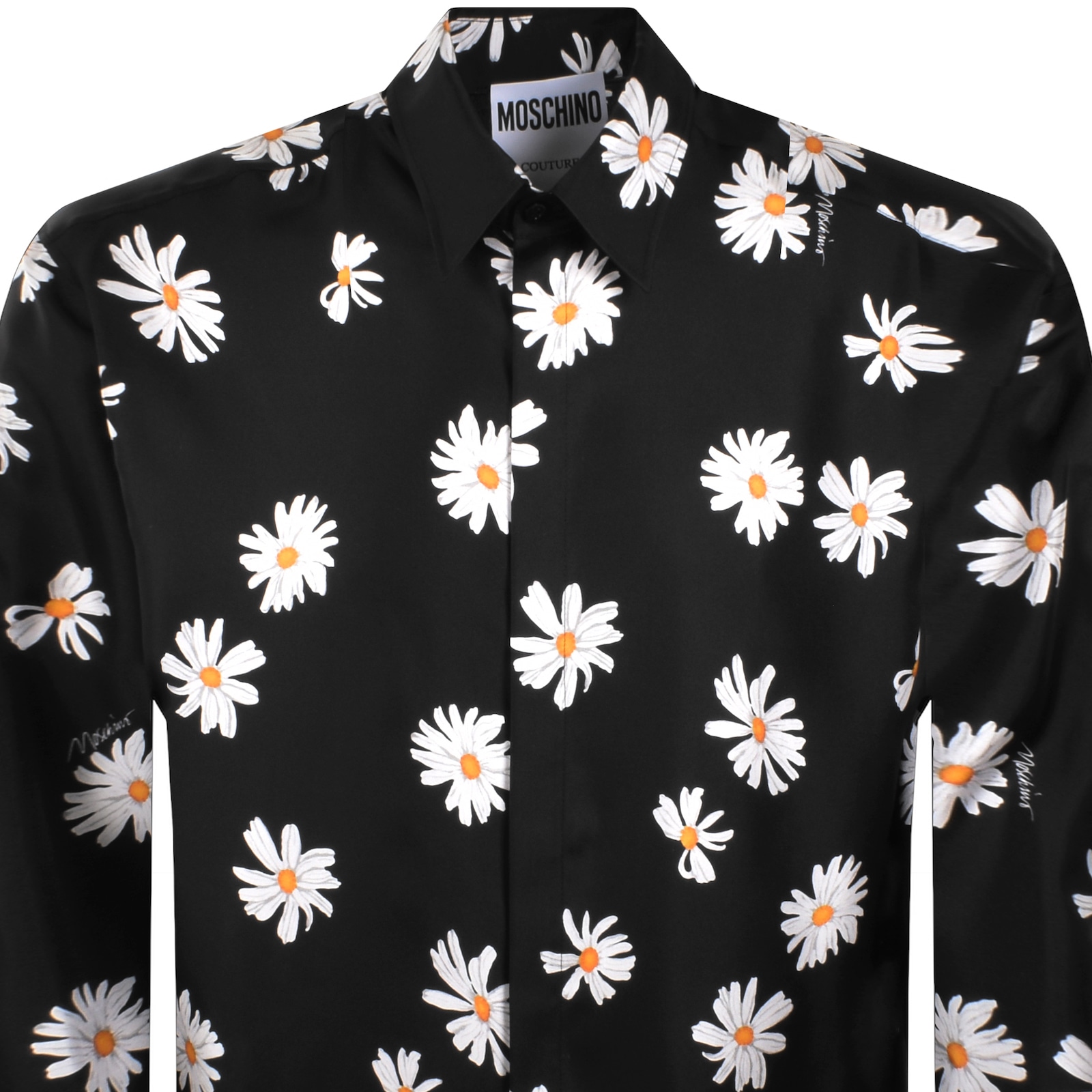 Moschino Twill Shirt Allover Daisy In Black