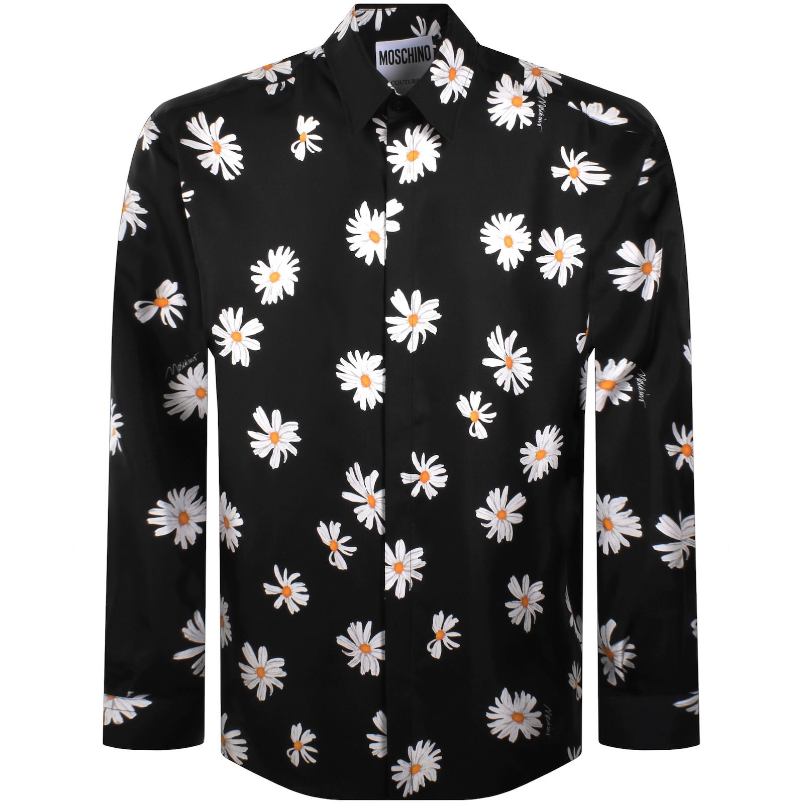 Moschino Twill Shirt Allover Daisy In Black