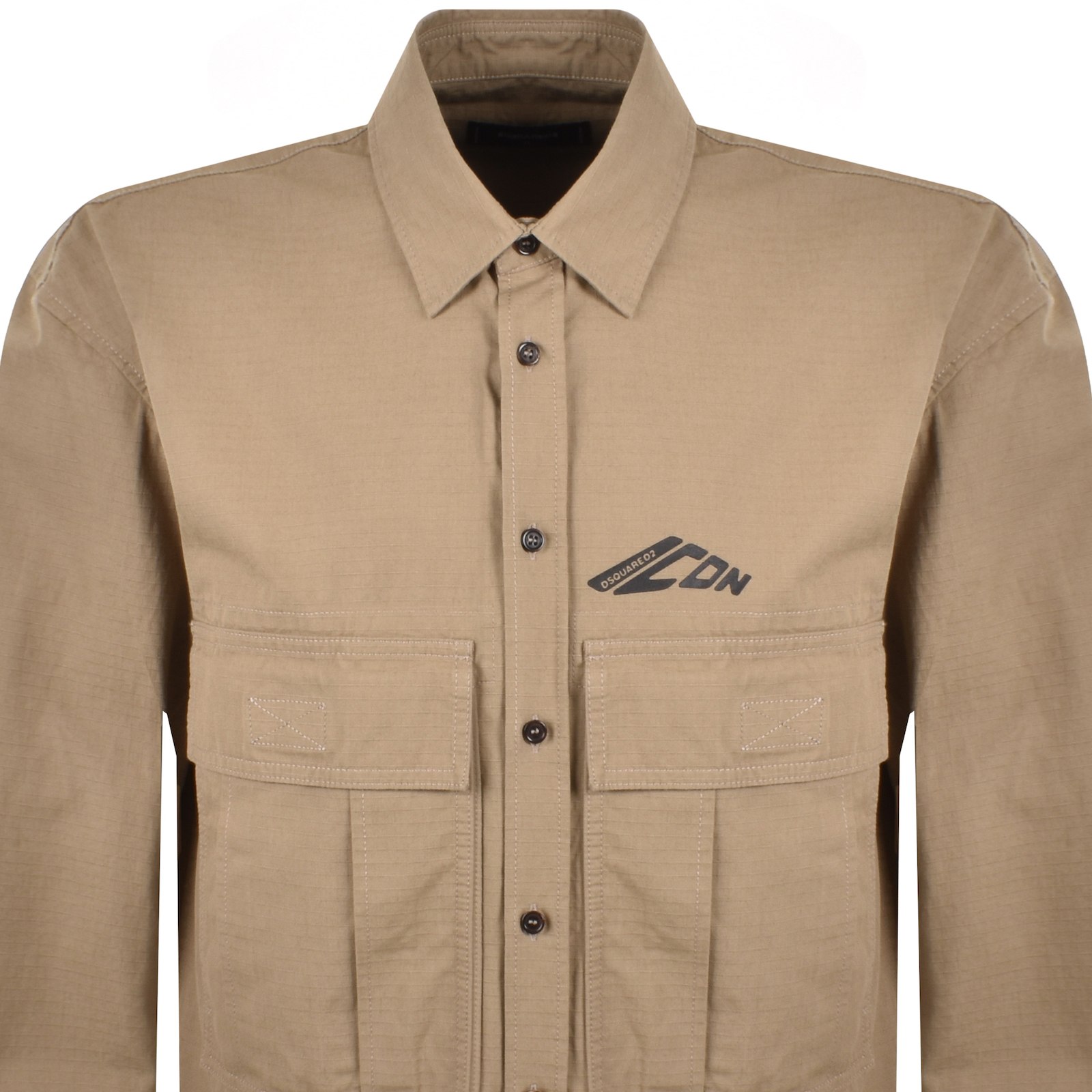 DSQUARED2 DSQUARED2 ICON RIPSTOP OVERSHIRT KHAKI