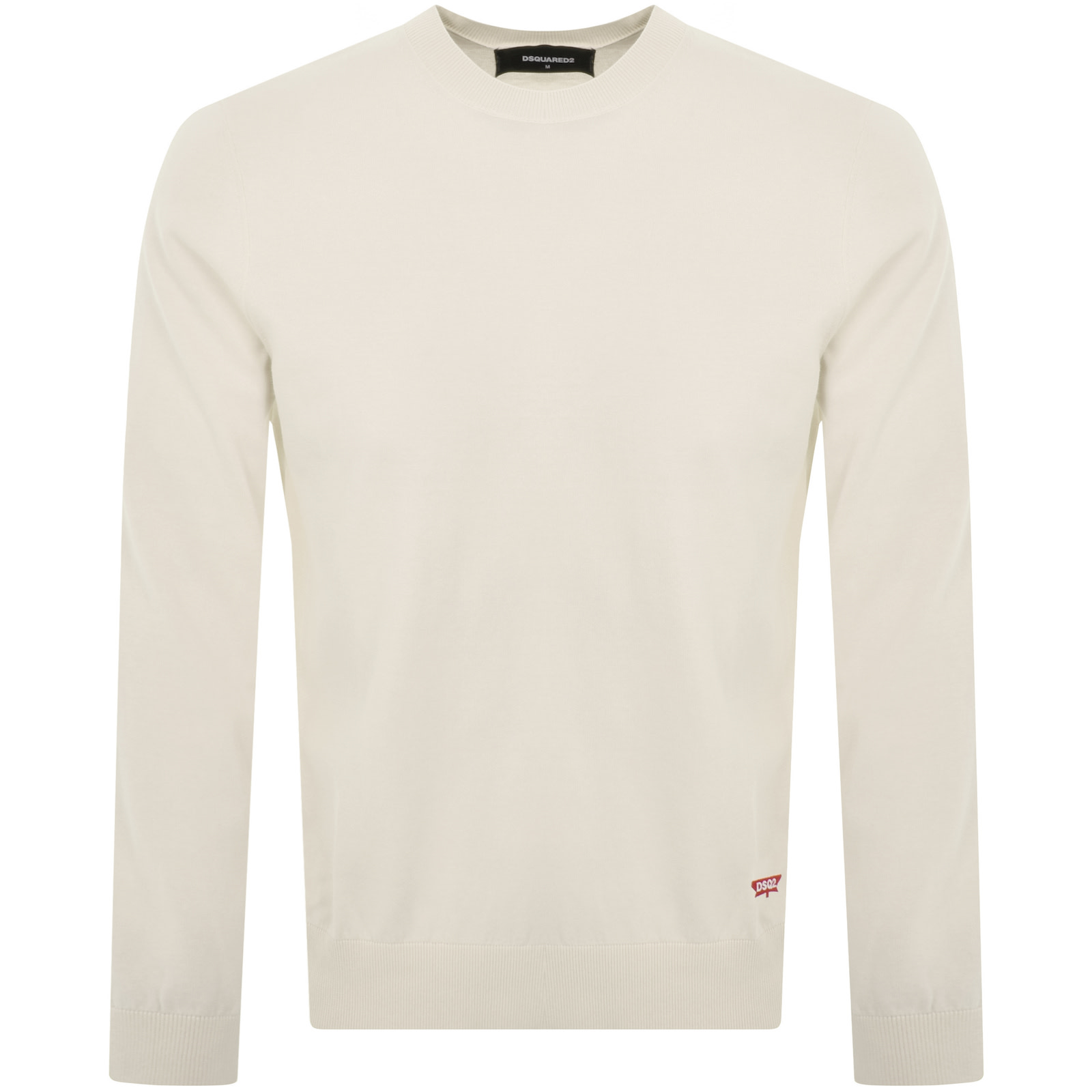 Dsquared2 Crew Neck Knit Jumper Off White In White