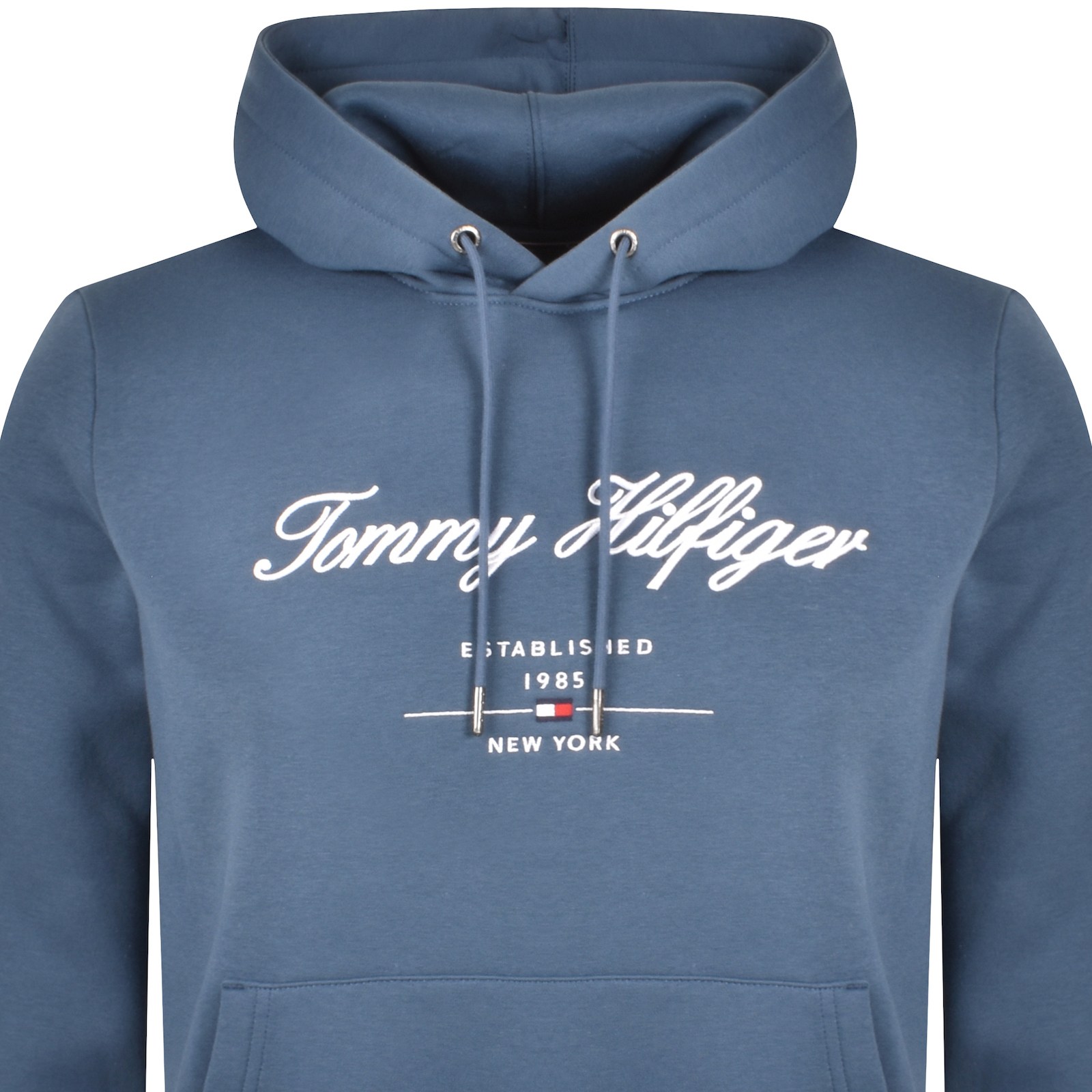Tommy Hilfiger Script Logo Hoodie Blue In Blue