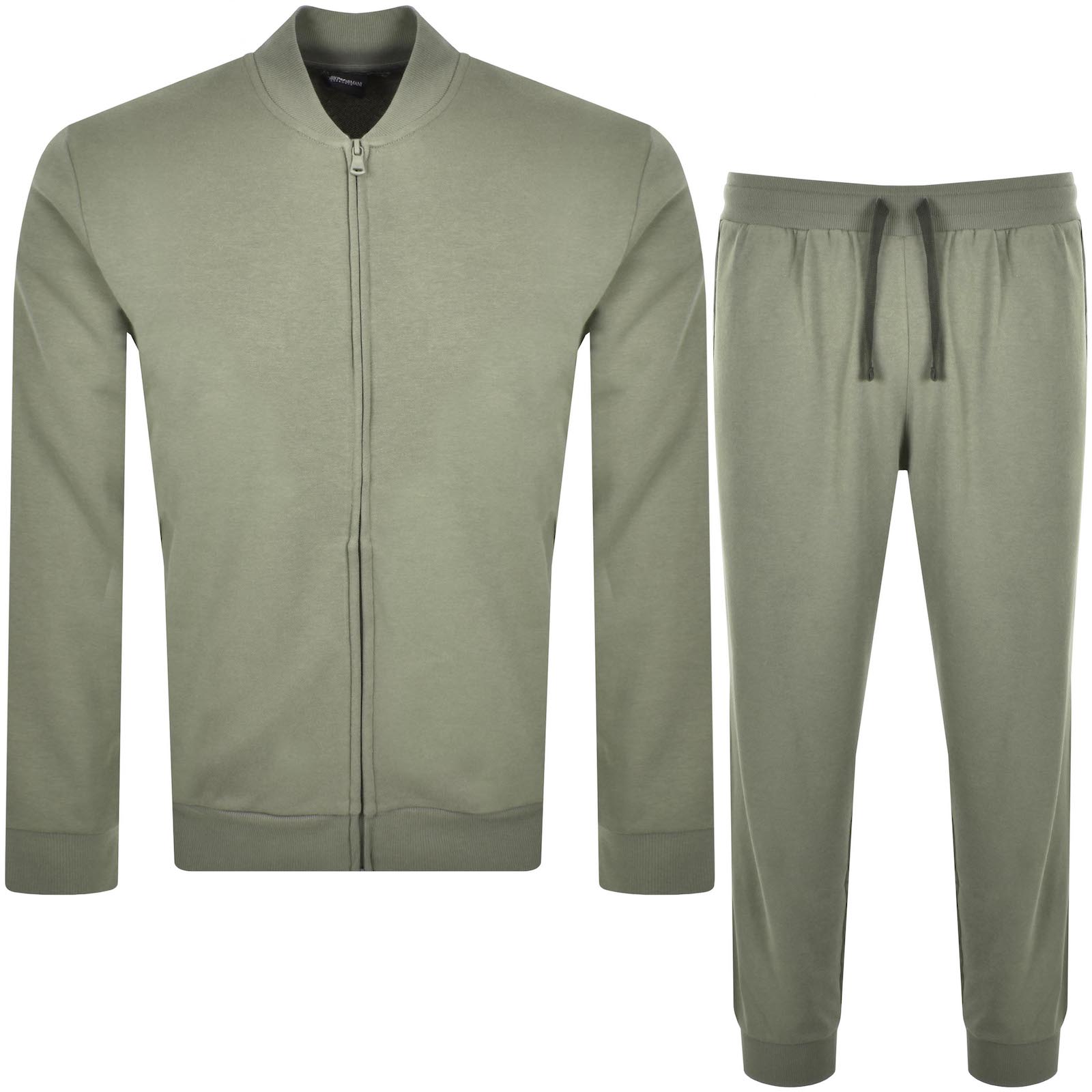 Armani Collezioni Emporio Armani Full Zip Lounge Set Green In Green