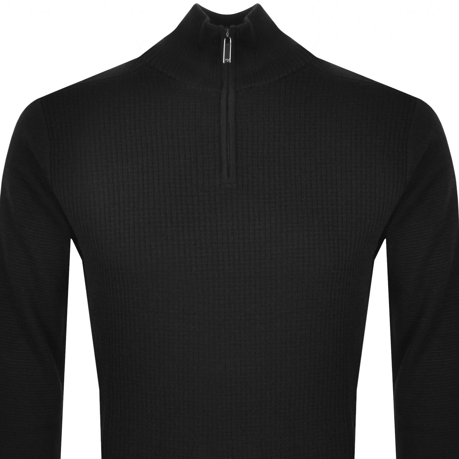 Armani Collezioni Emporio Armani Textured Knit Jumper Black In Black