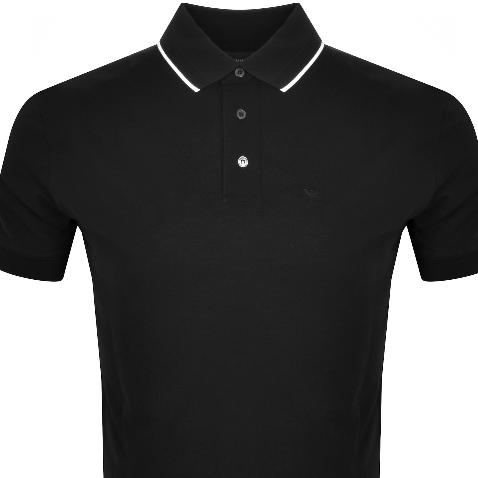 Armani Collezioni Emporio Armani Short Sleeved Polo T Shirt Black In Black