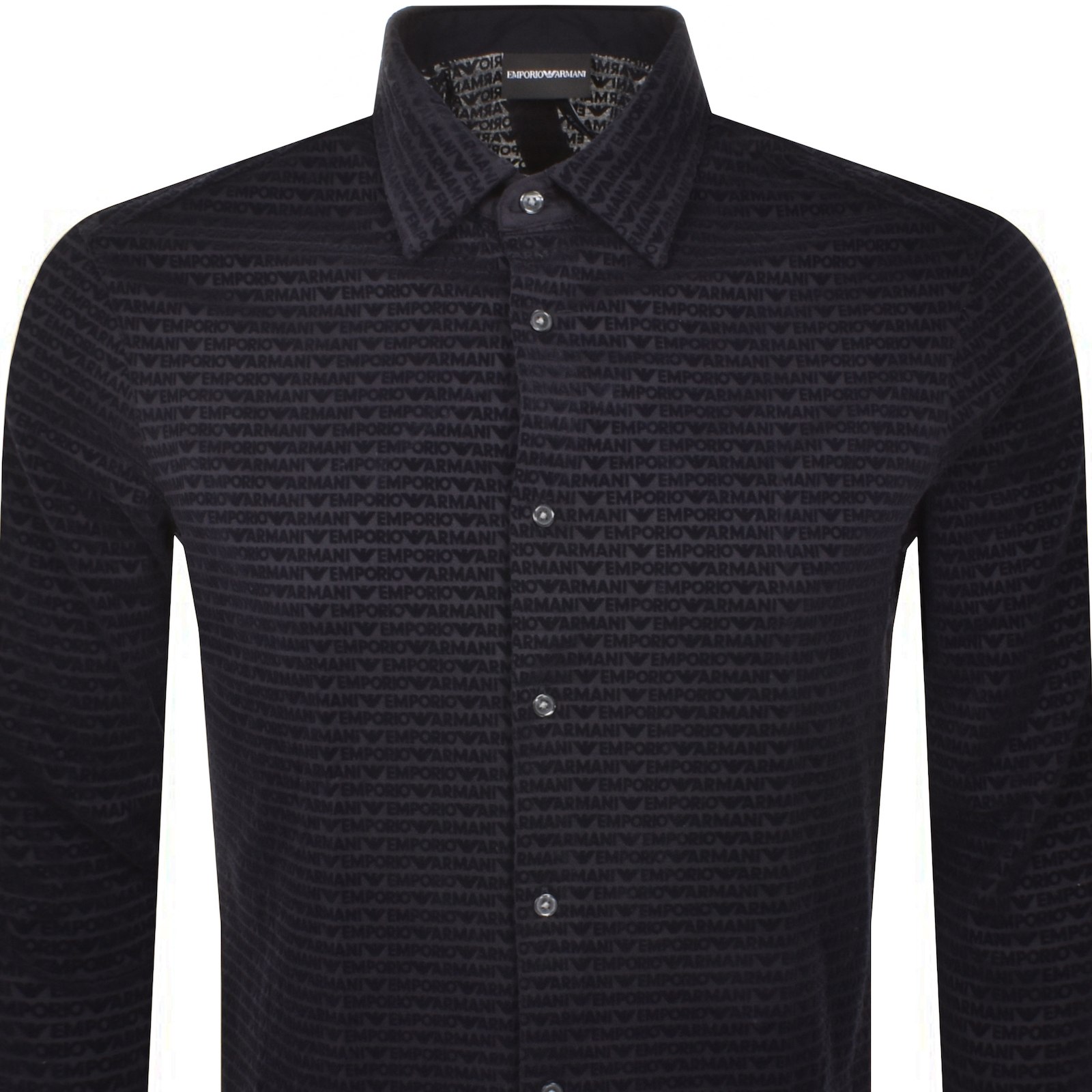 Armani Collezioni Emporio Armani Regular Fit Long Sleeved Shirt Navy In Navy