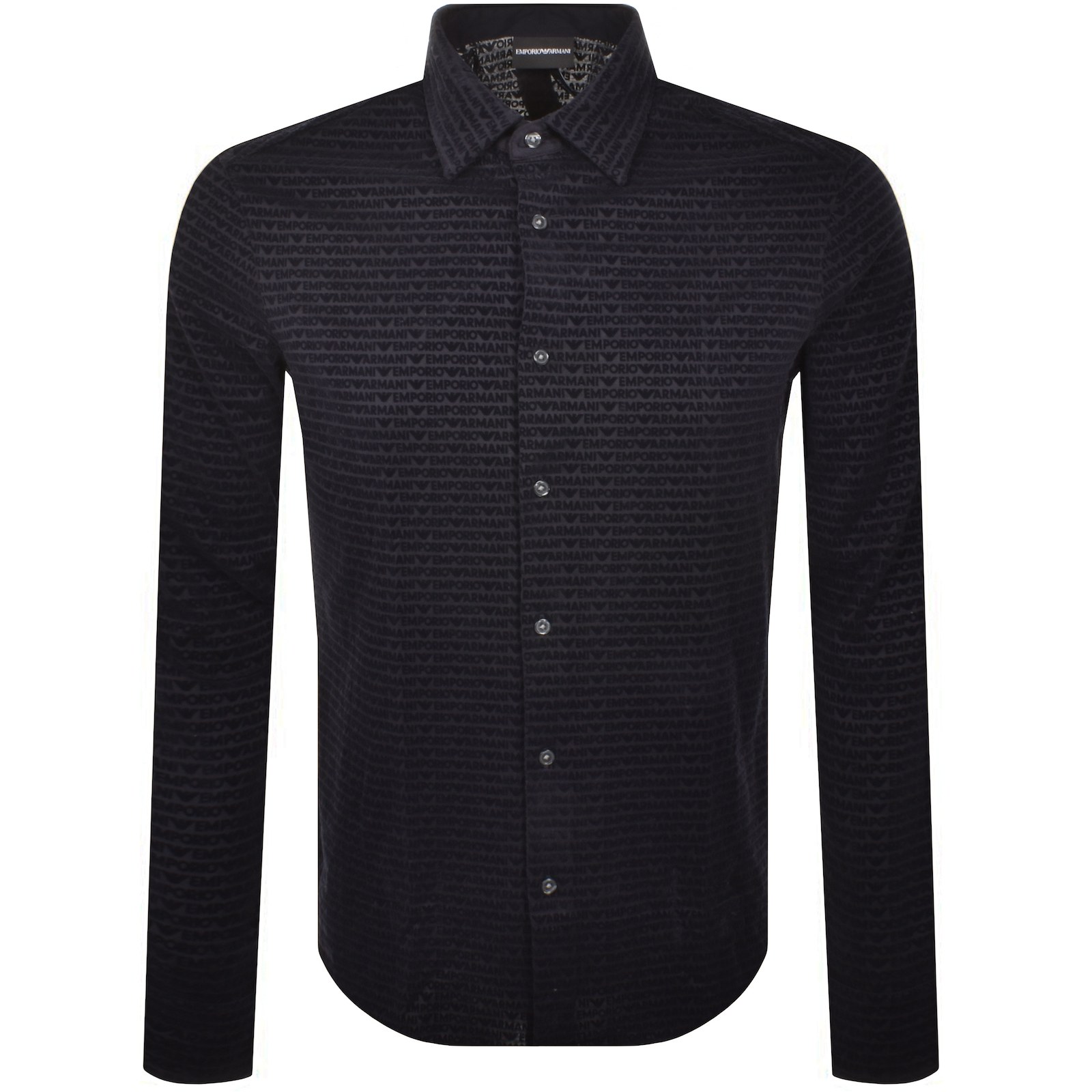Armani Collezioni Emporio Armani Regular Fit Long Sleeved Shirt Navy In Navy