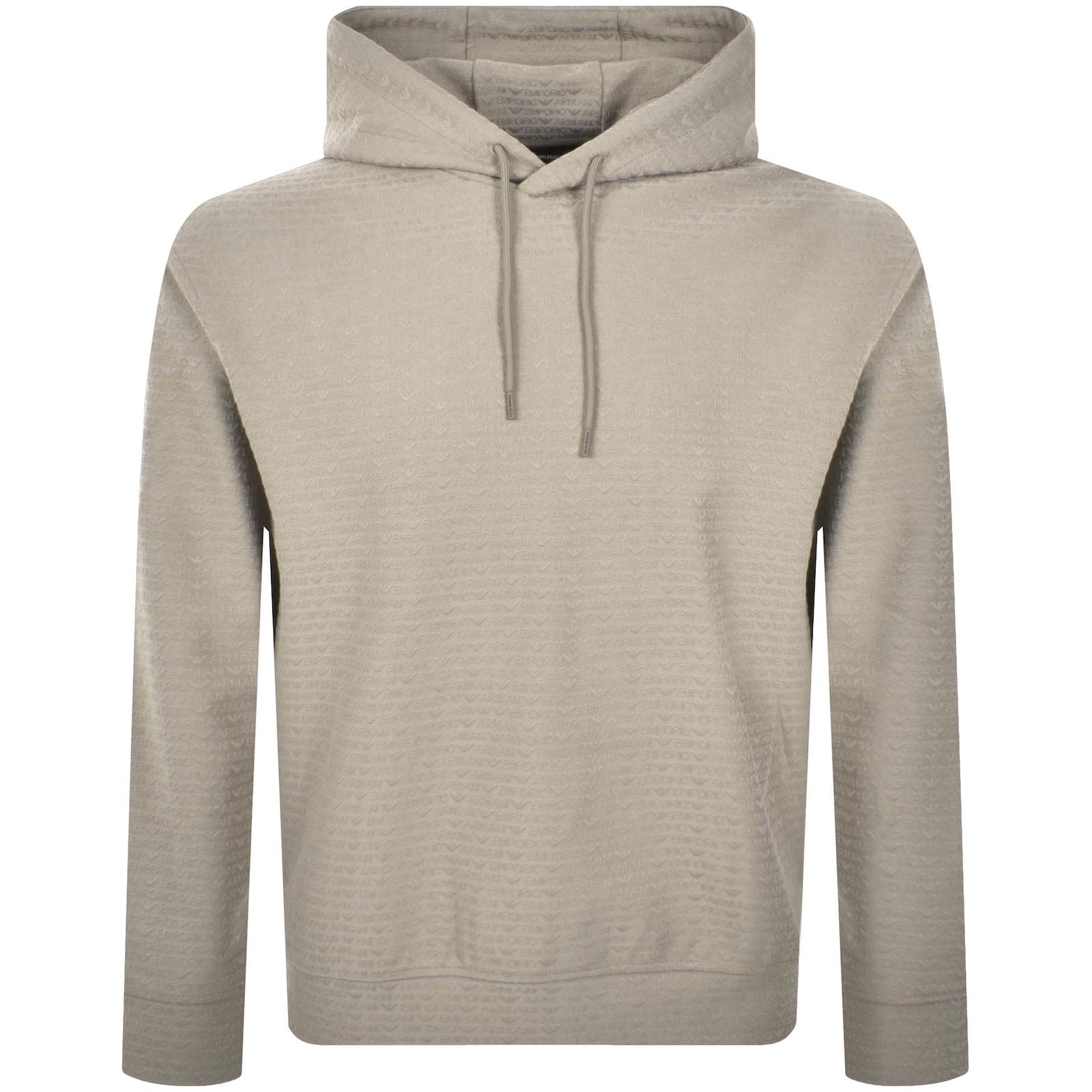 Shop Armani Collezioni Emporio Armani Logo Hoodie Brown