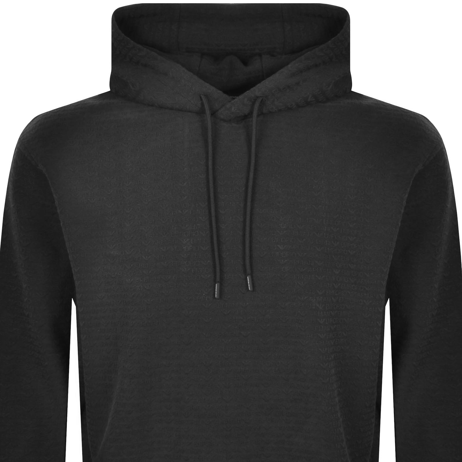 Shop Armani Collezioni Emporio Armani Logo Hoodie Black