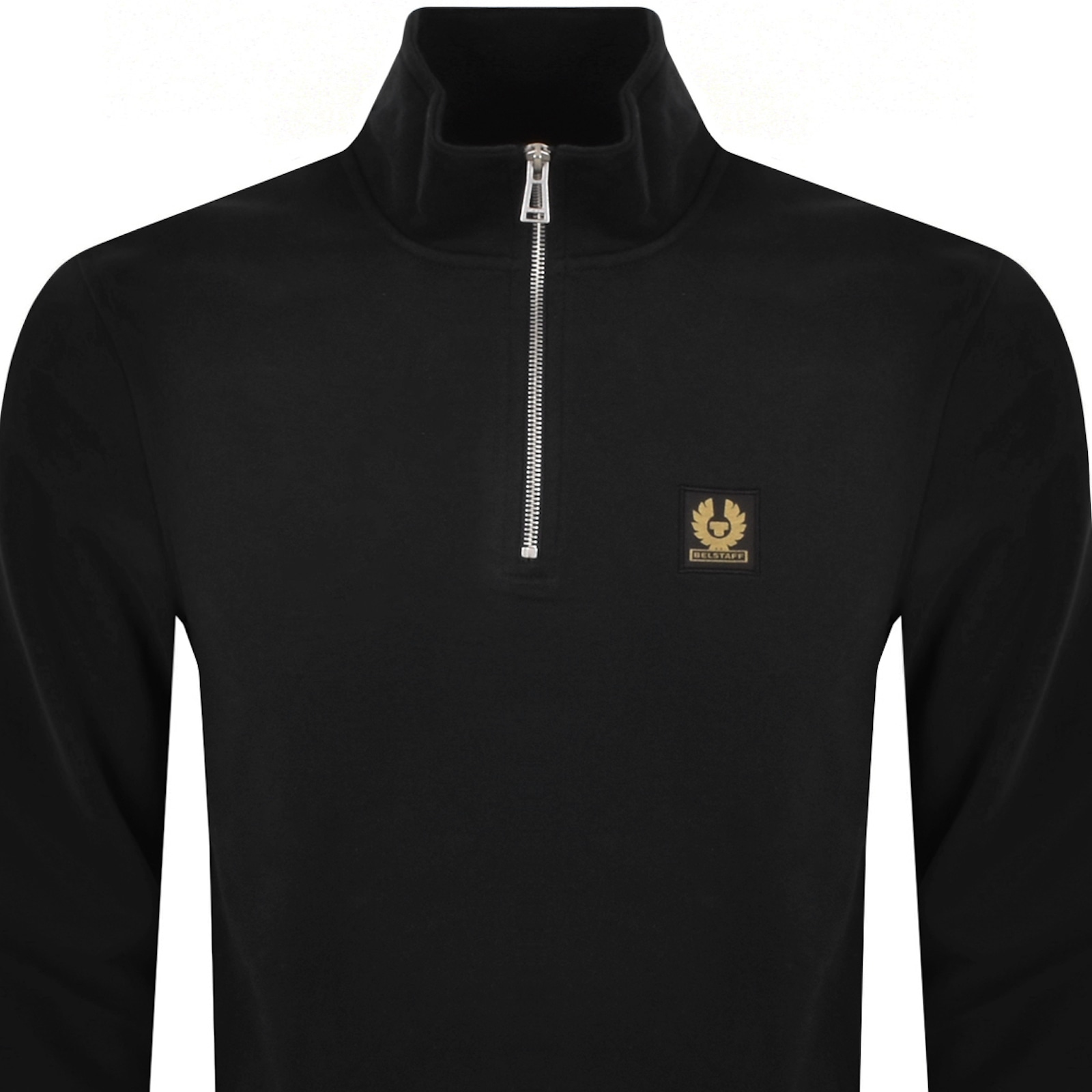 Belstaff Quarter Zip Sweatshirt Black In Black