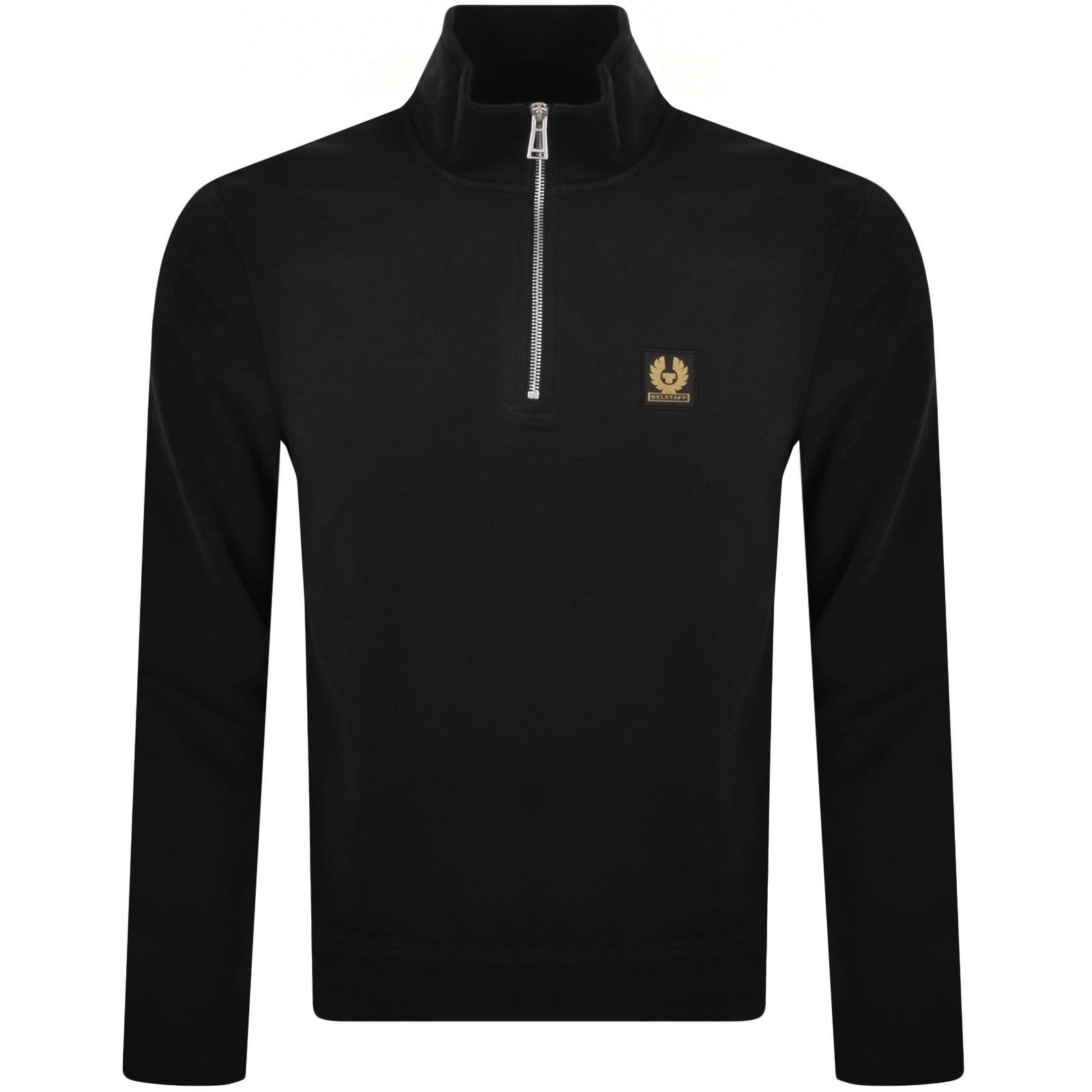 Belstaff Quarter Zip Sweatshirt Black In Black