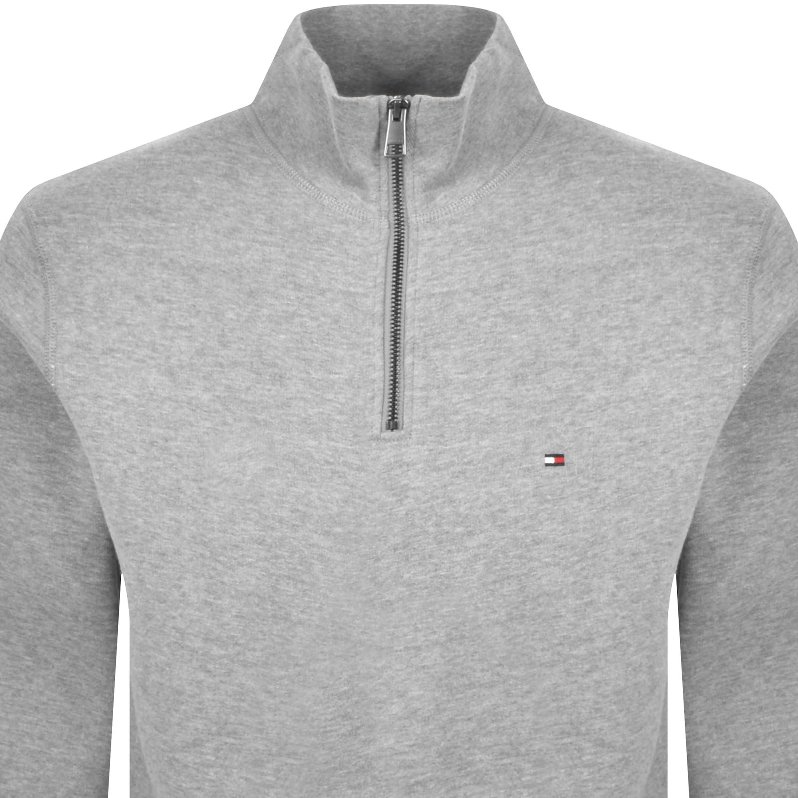 Shop Tommy Hilfiger Quarter Zip Fleece Sweatshirt Grey