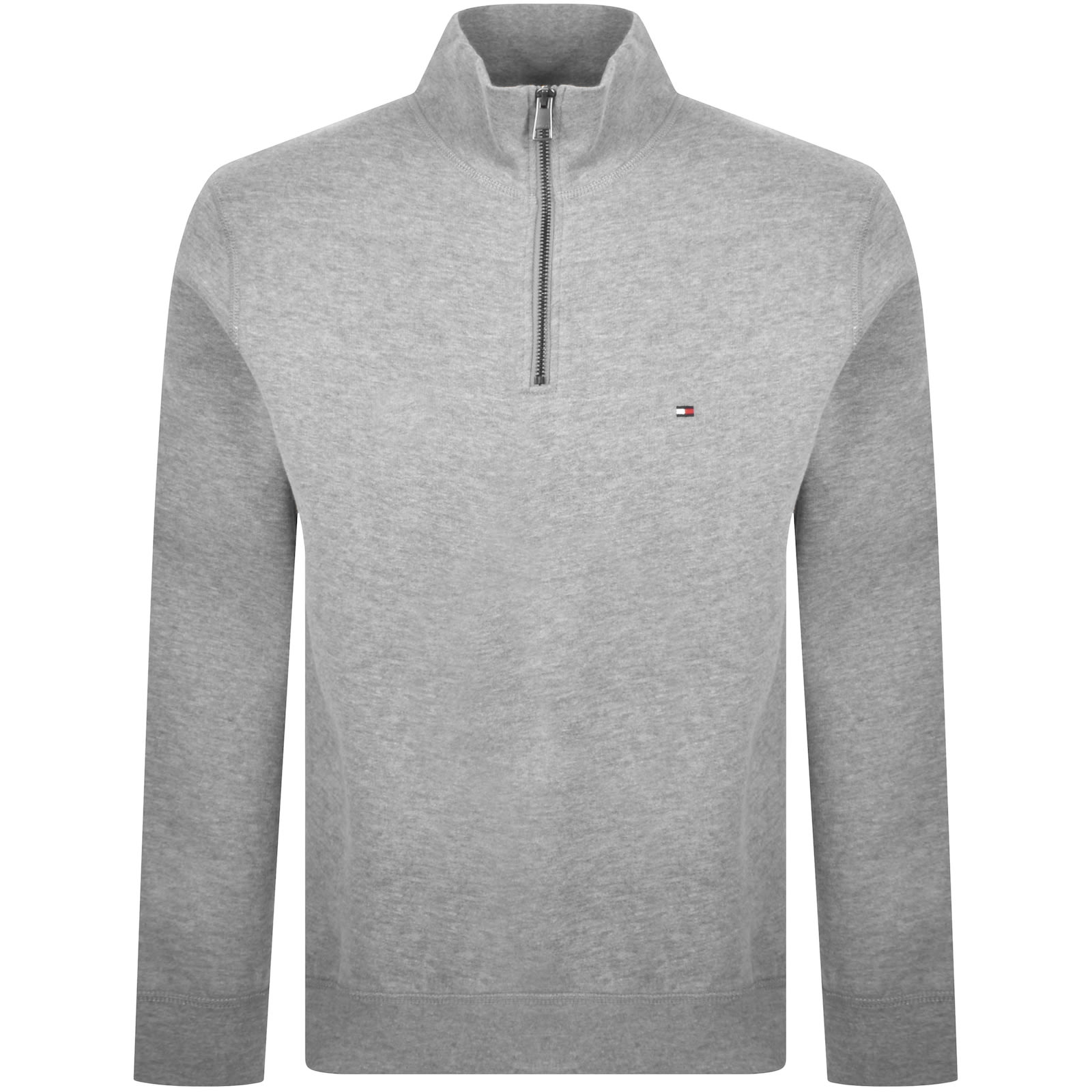 Shop Tommy Hilfiger Quarter Zip Fleece Sweatshirt Grey