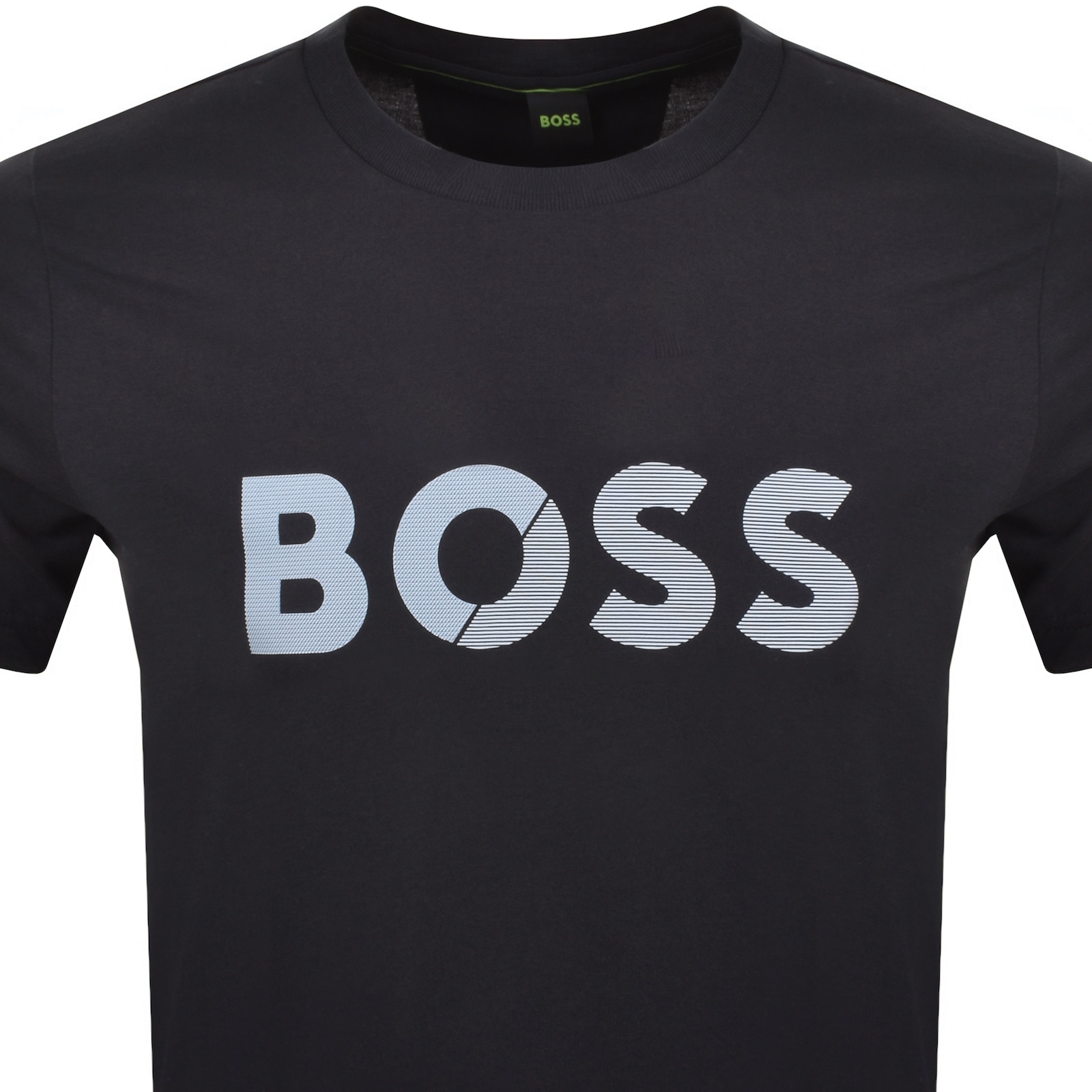 Shop Boss Athleisure Boss Tee Tape Logo Regular Fit T Shirt Navy