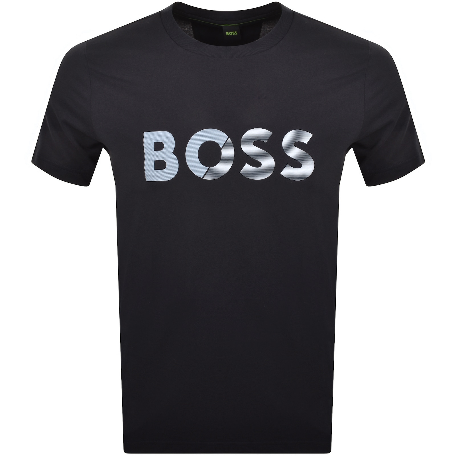 Shop Boss Athleisure Boss Tee Tape Logo Regular Fit T Shirt Navy