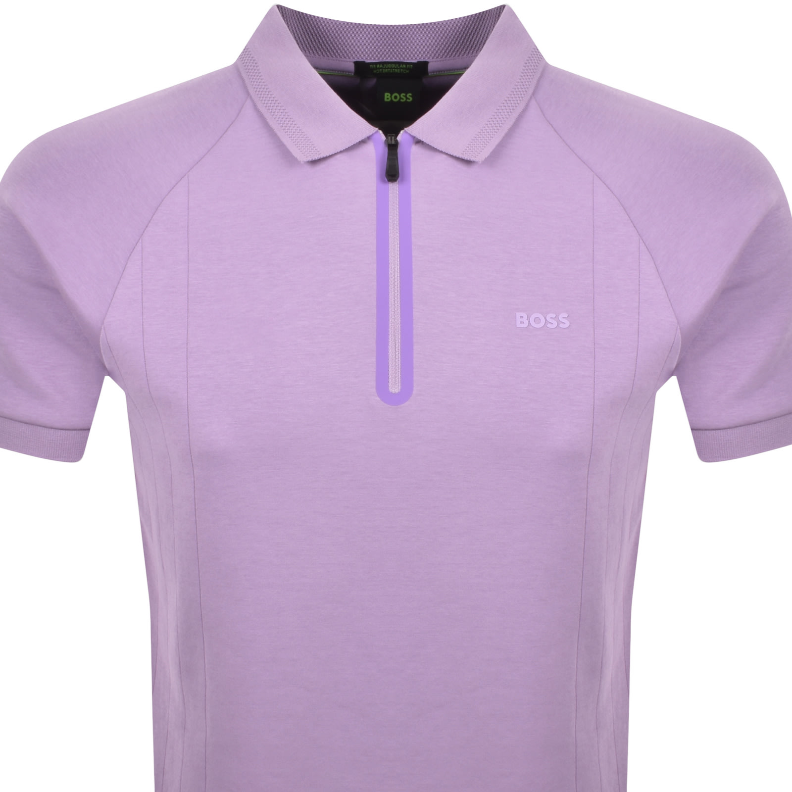 BOSS ATHLEISURE BOSS PHILIX DROPNEEDLE POLO T SHIRT LILAC