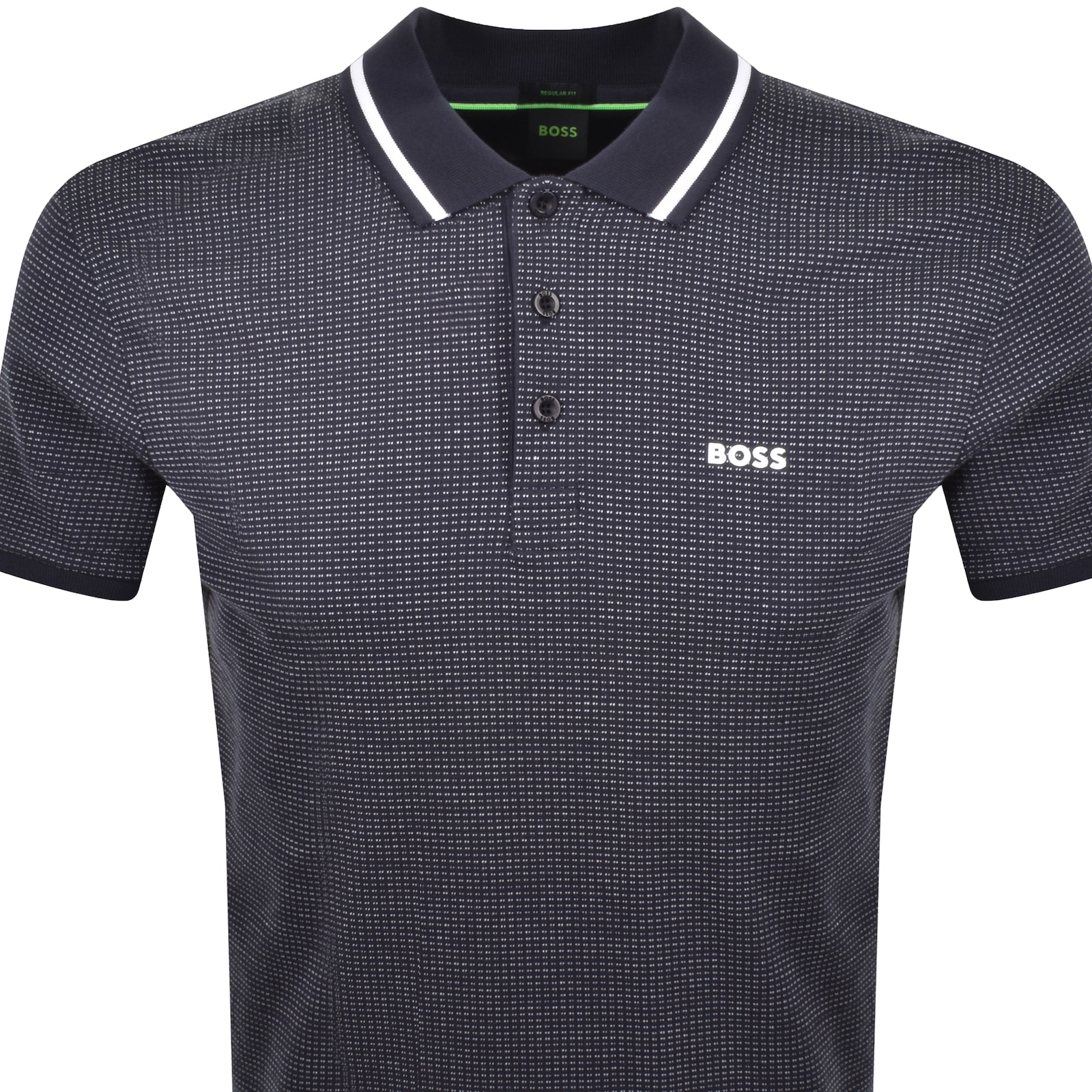 Shop Boss Athleisure Boss Paddy Tape Jacquard Polo T Shirt Navy