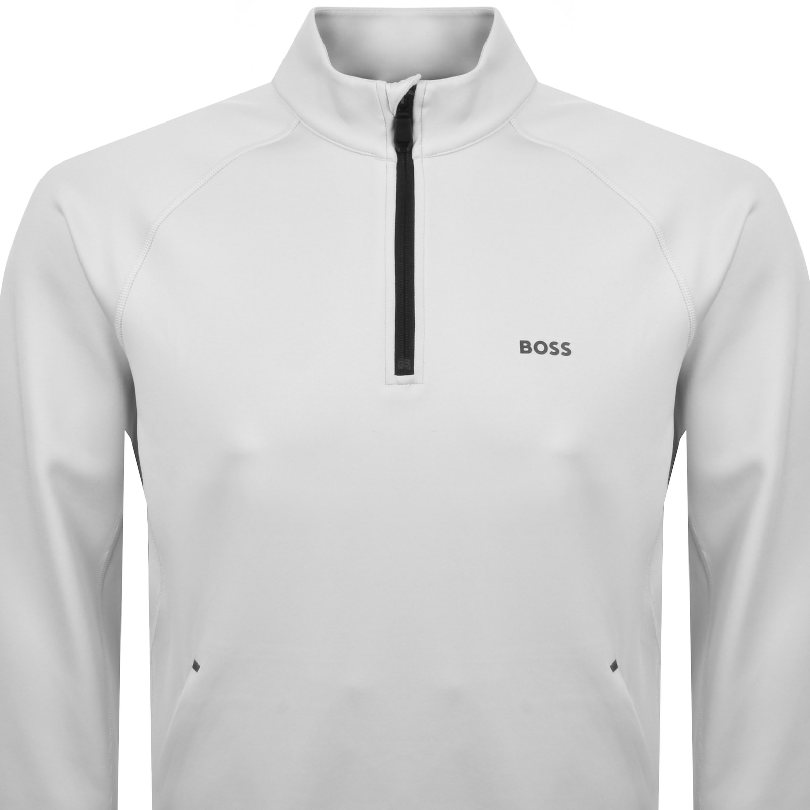 Boss Athleisure Boss Quarter Zip Active Sweatshirt Grey In Grey