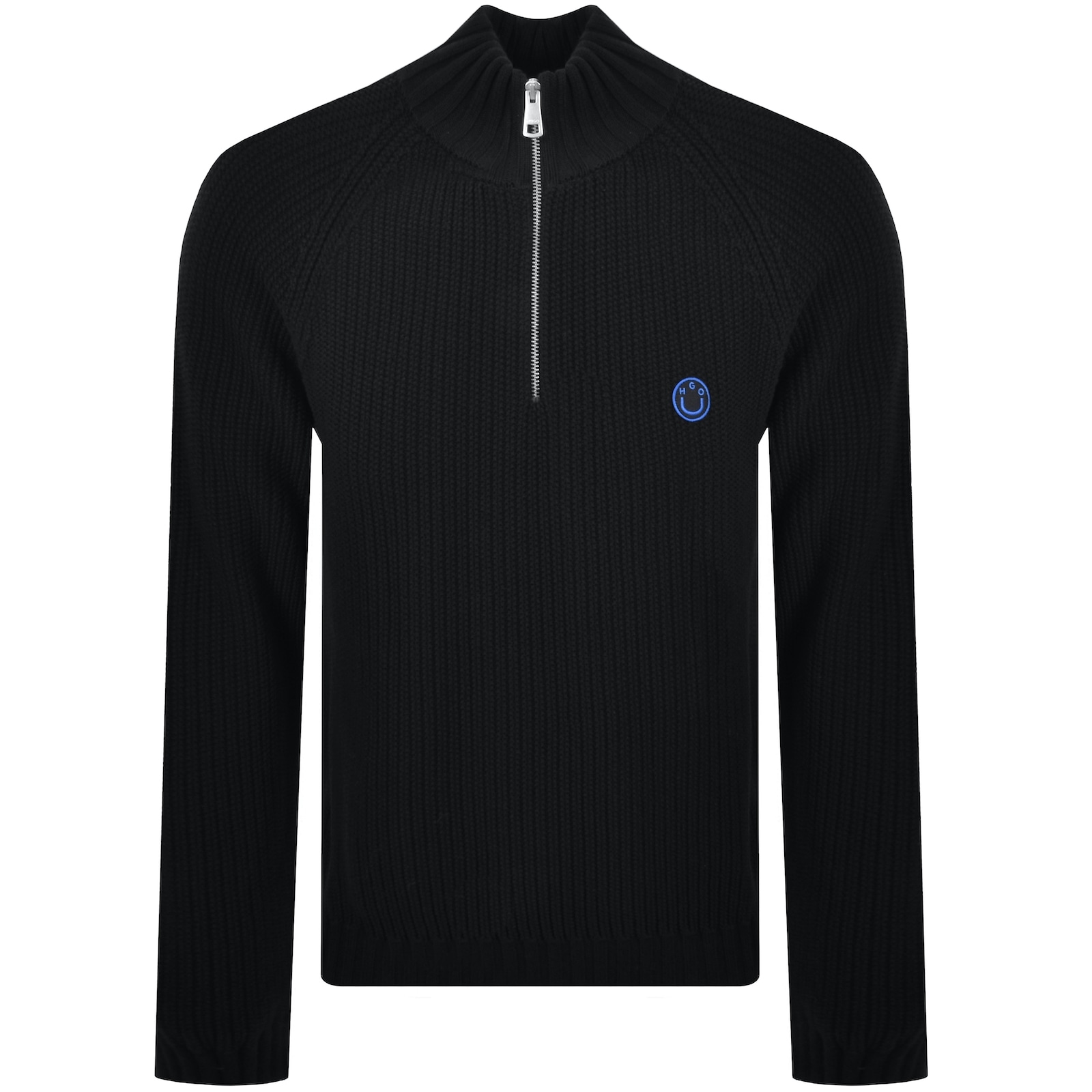 Hugo Blue Selioh Knit Jumper Black In Black