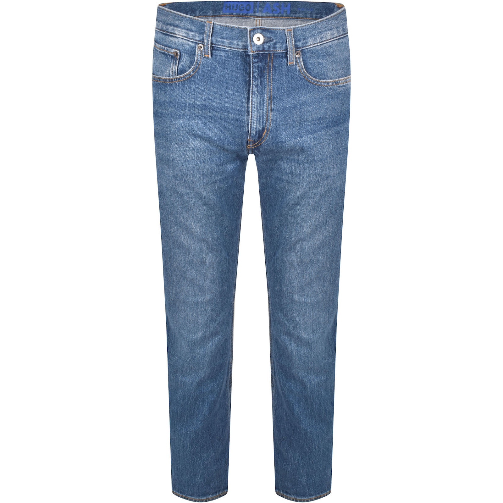 Hugo Blue Slim Fit Ash Jeans Mid Wash Blue In Blue
