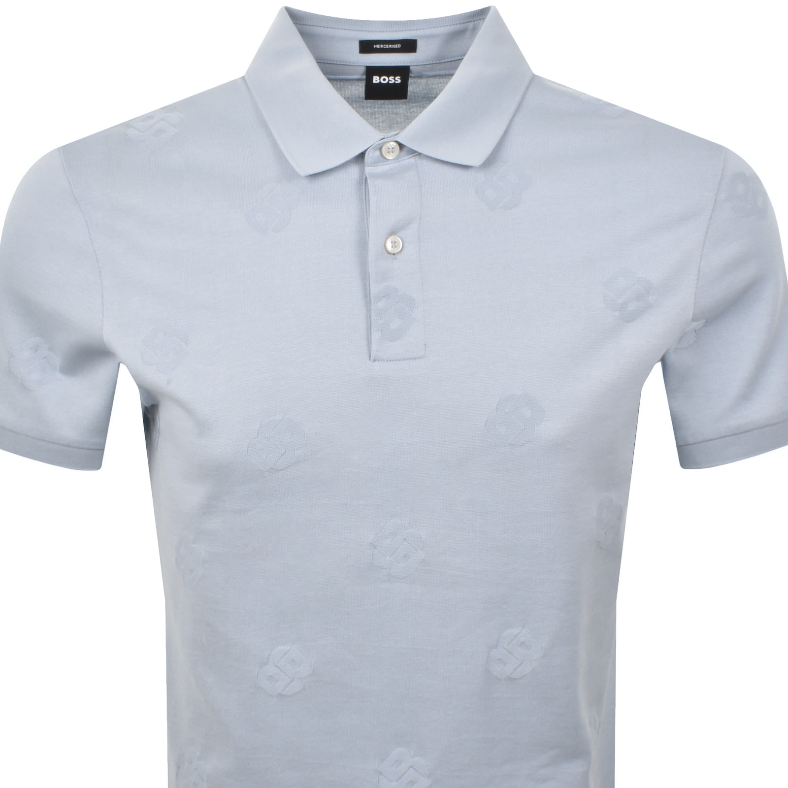 Hugo Boss Boss C Prout Monogram Polo T Shirt Blue In Blue