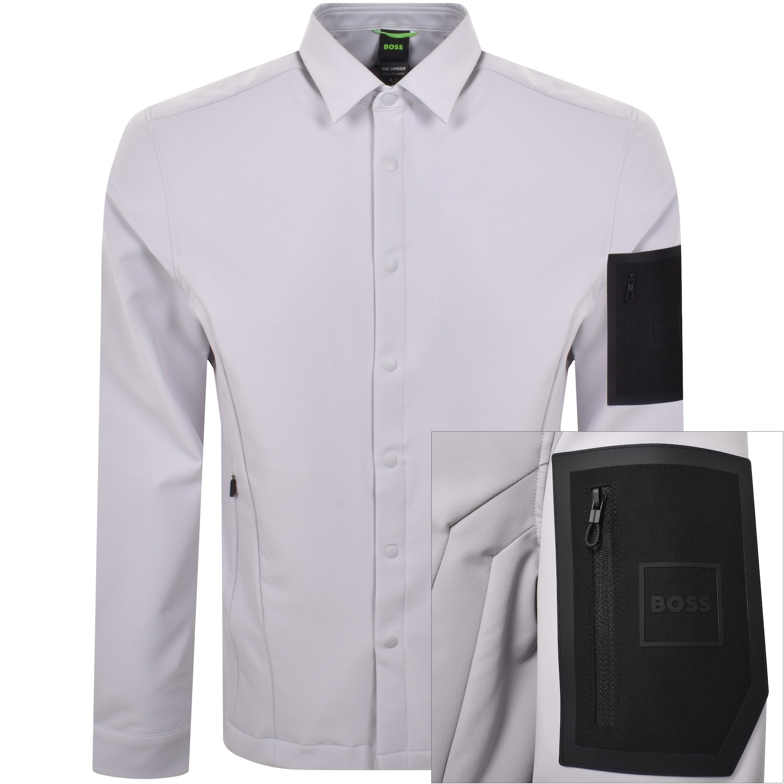 Boss Athleisure Boss B Expedit Overshirt Light Grey In Grey
