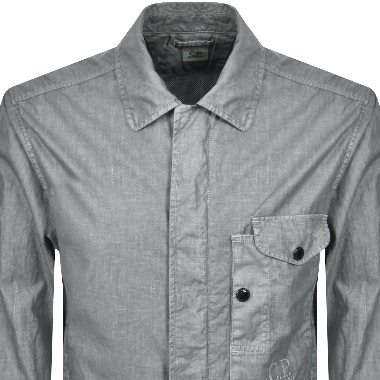 C.p. Company Cp Company Lino Wax Overshirt Limestone In Gray